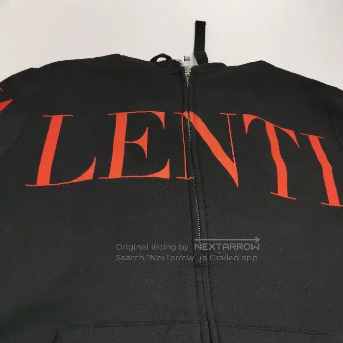 Valentino Valentino Cotton contrasting letter logo hooded zipper Size US S / EU 44-46 / 1 - 3 Thumbnail