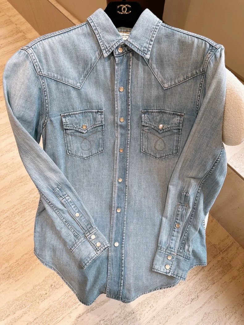 Saint Laurent Paris Saint Laurent Parisdenim shirt 2504-Nextarrow Size US S / EU 44-46 / 1 - 1 Thumbnail