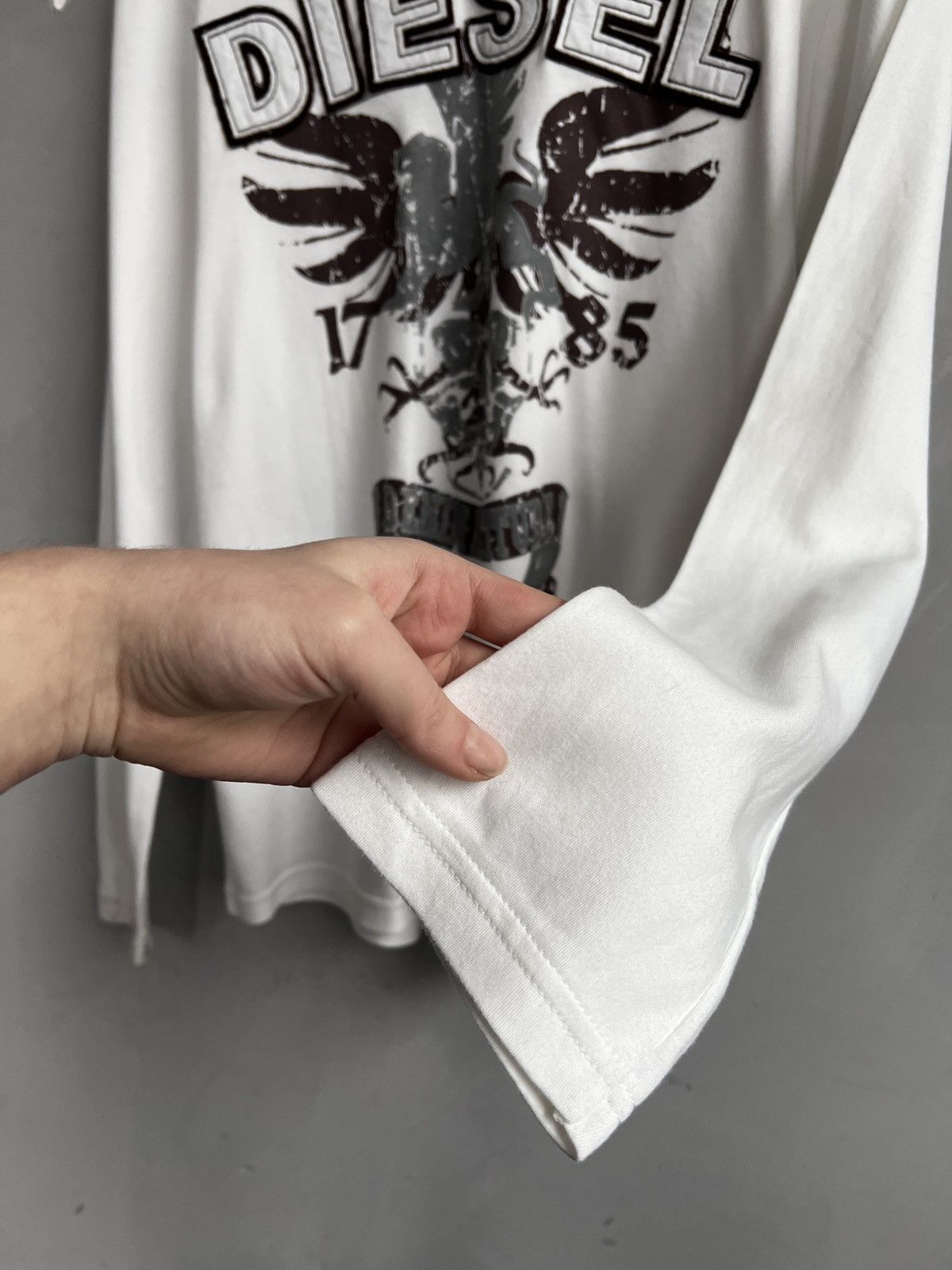 Diesel Diesel White Longsleeve Big Logo y2k style slim fit Size US M / EU 48-50 / 2 - 5 Thumbnail