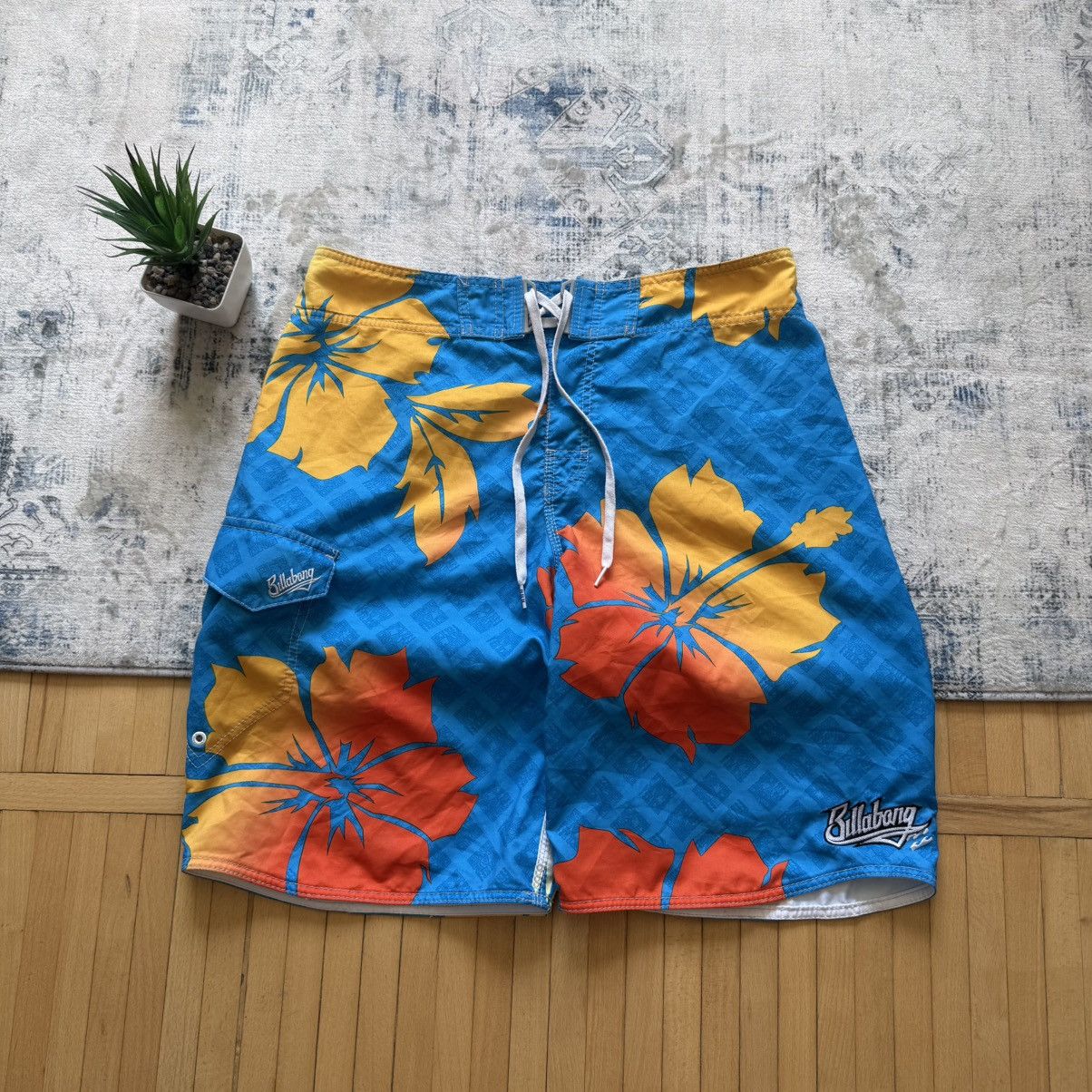 Billabong 📌 Vintage Y2K Billabong Surfing Monogram Shorts Size US 34 / EU 50 - 1 Thumbnail