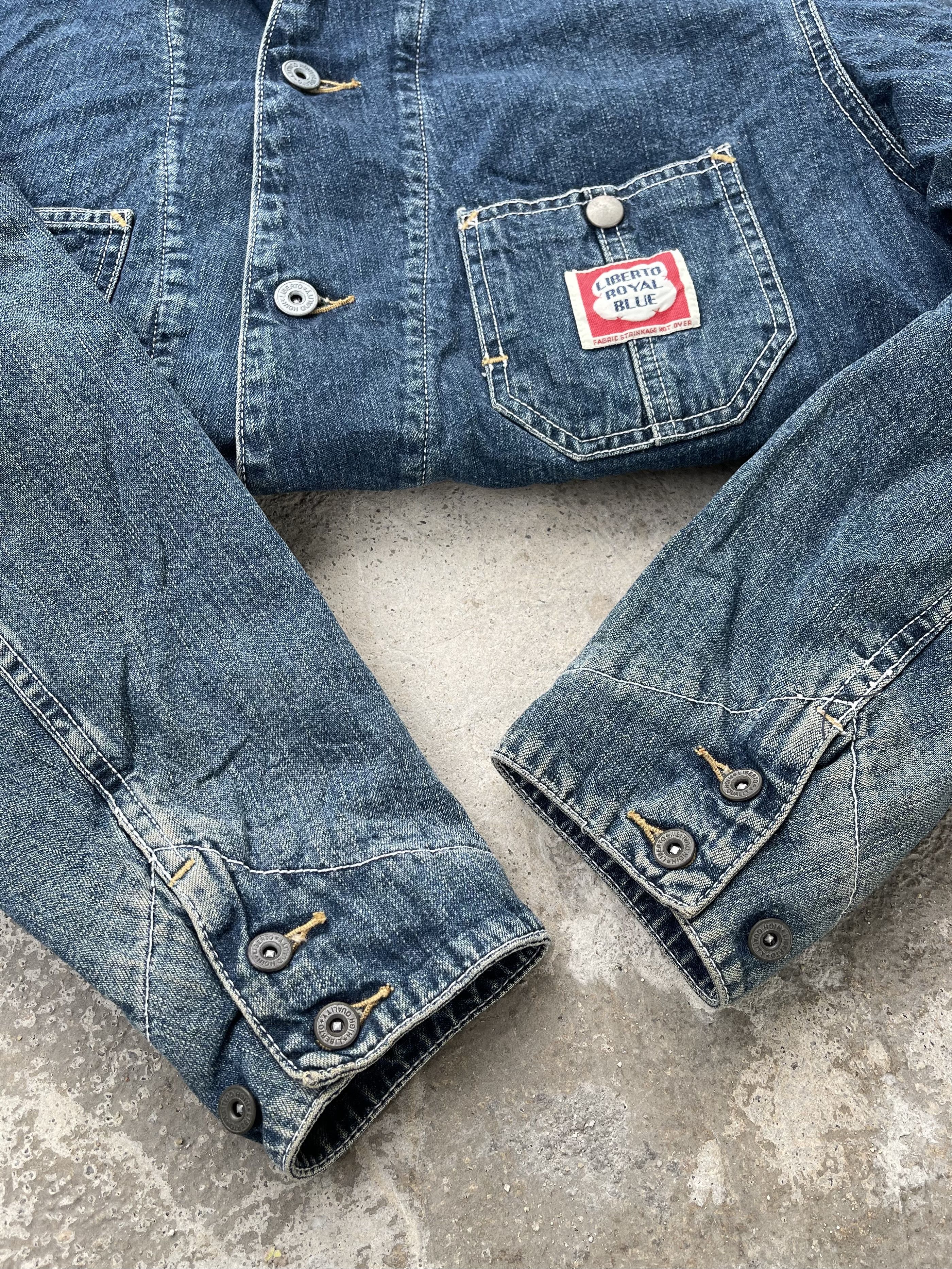 Vintage 🔥Vintage Liberto Italy Blanket Lined Denim Chore Jacket Size US M / EU 48-50 / 2 - 8 Thumbnail