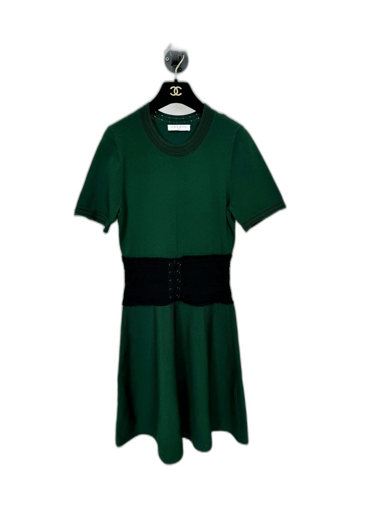 Sandro Sandro Green Short Sleeve Dress Size M / US 6-8 / IT 42-44 - 1 Thumbnail