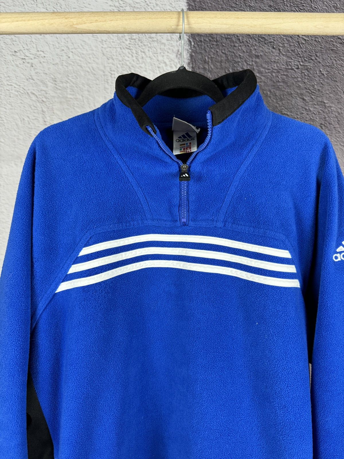 Adidas Adidas vintage 90s blue fleece pullover 1/4 zip sweater logo Size US L / EU 52-54 / 3 - 5 Thumbnail
