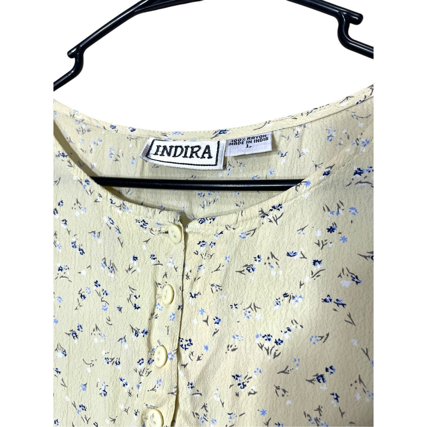 Other Vintage Indira 90s Y2K Yellow Floral Print Dress Size Large Size L / US 10 / IT 46 - 7 Thumbnail