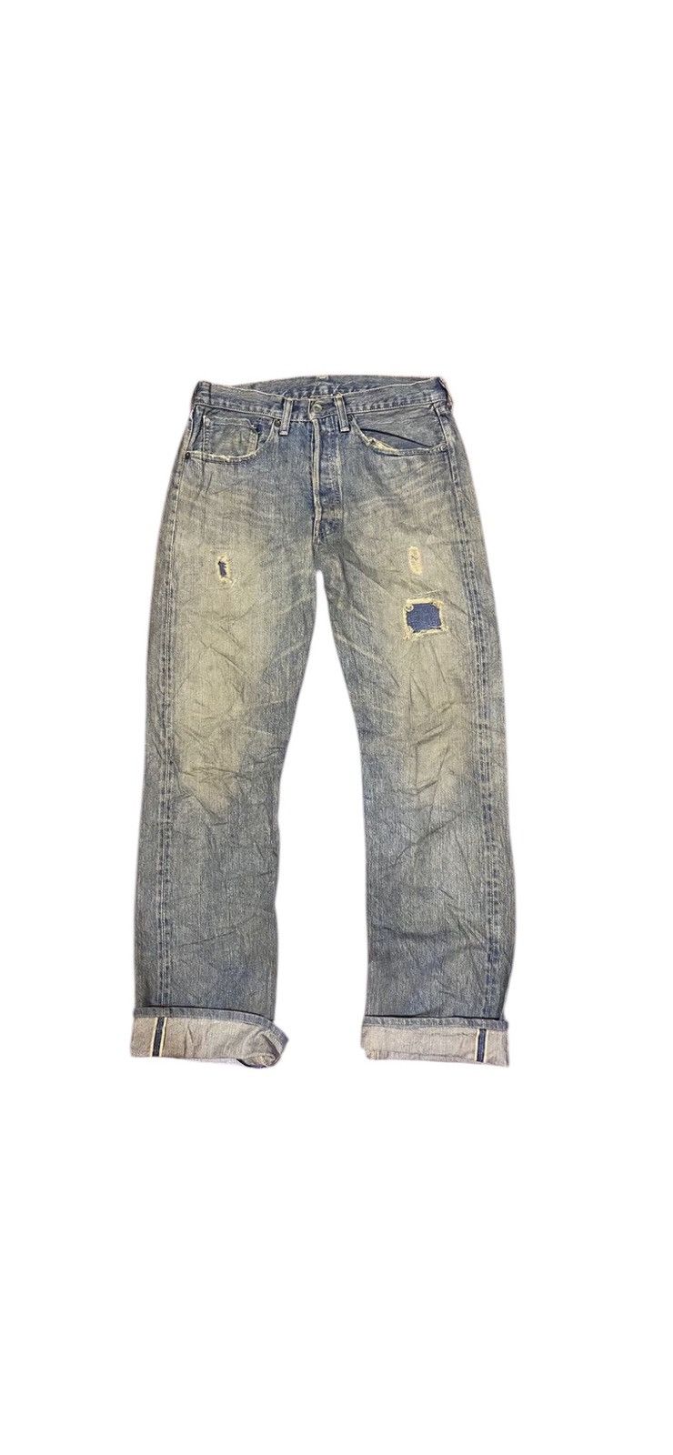 Levi's Vtg Trashed Levis 501xx BIG E 4501 WW2 Selvedge Jeans Size US 30 / EU 46 - 1 Thumbnail