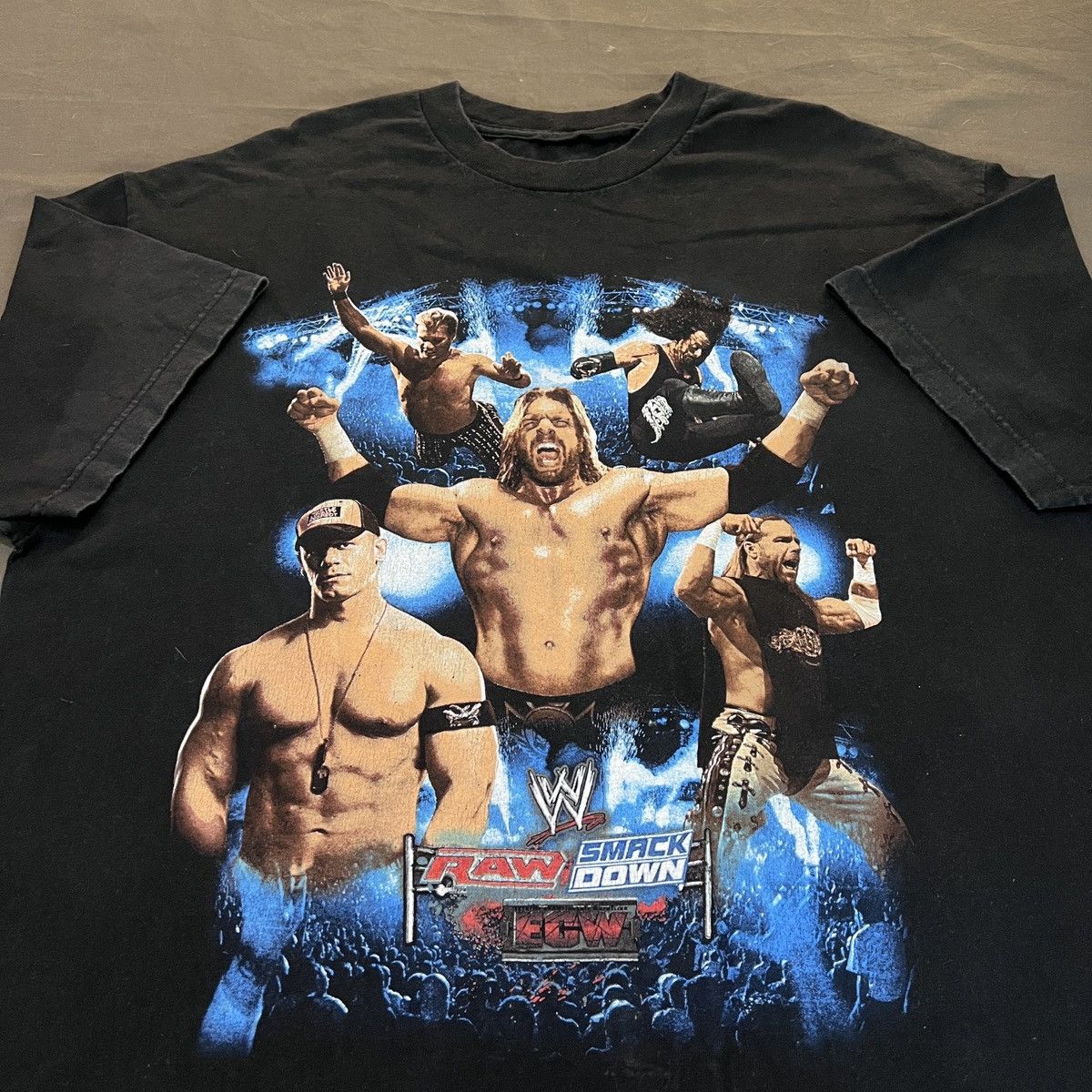 WCW/nWo × WWE × WWF Vintage Y2K Smack Down Raw Wrestling Promo Tee XL ECW Size US XL / EU 56 / 4 - 6 Thumbnail