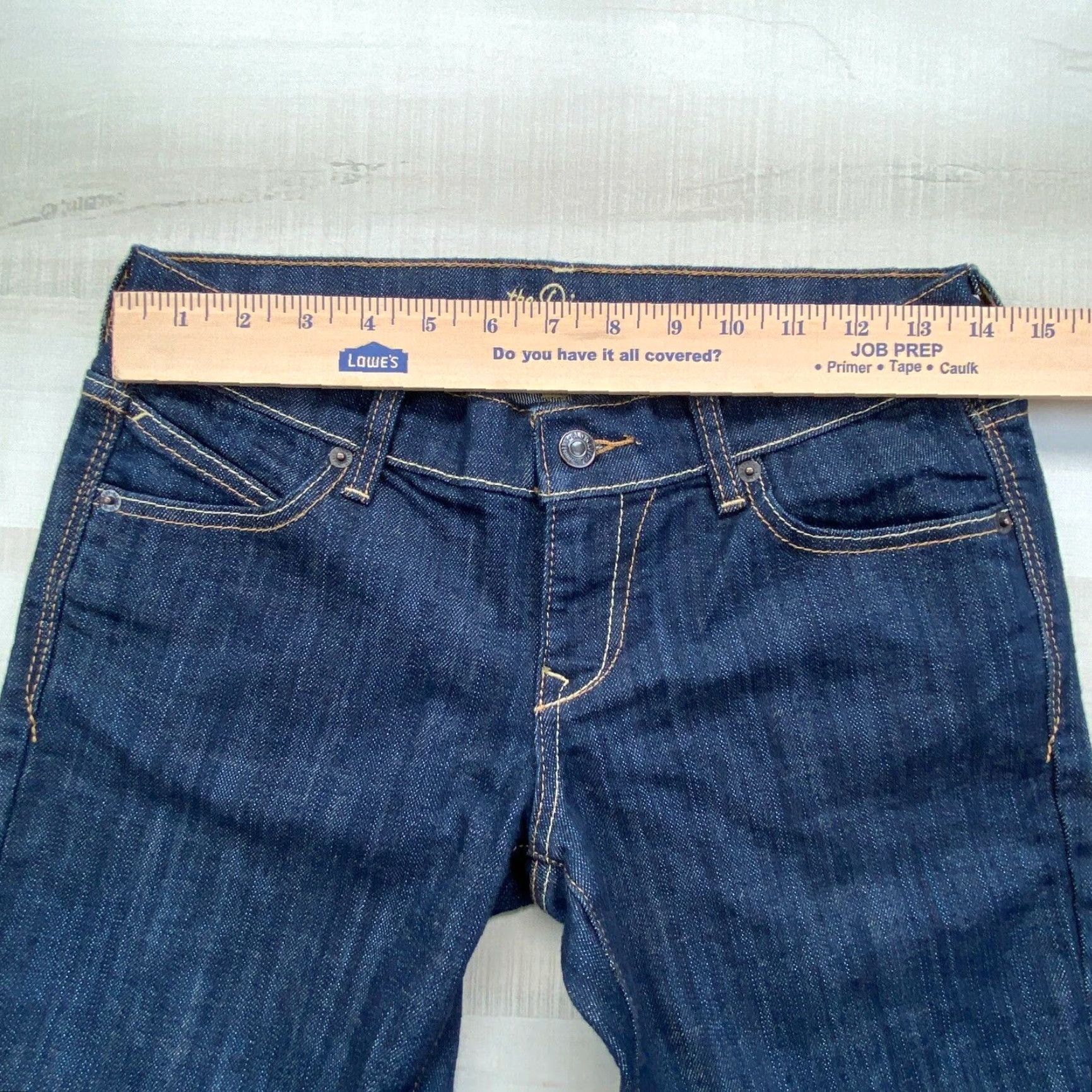 Old Navy Old Navy The Diva Dark Wash Low Rise Straight Jeans Women's 2 Short Blue Size 26" / US 2 / IT 38 - 7 Thumbnail