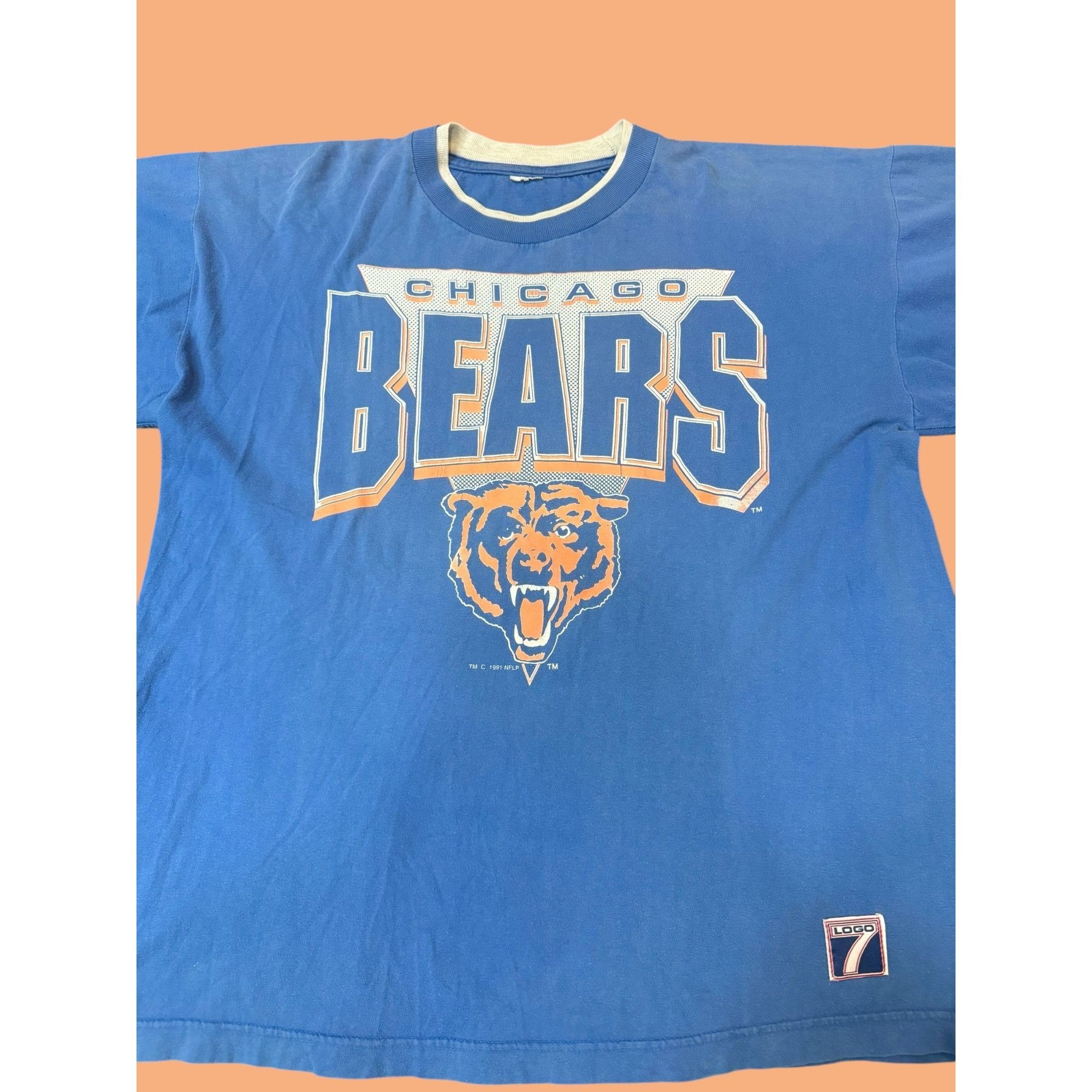 Logo 7 1991 Chicago Bears T-Shirt Size US XL / EU 56 / 4 - 5 Thumbnail