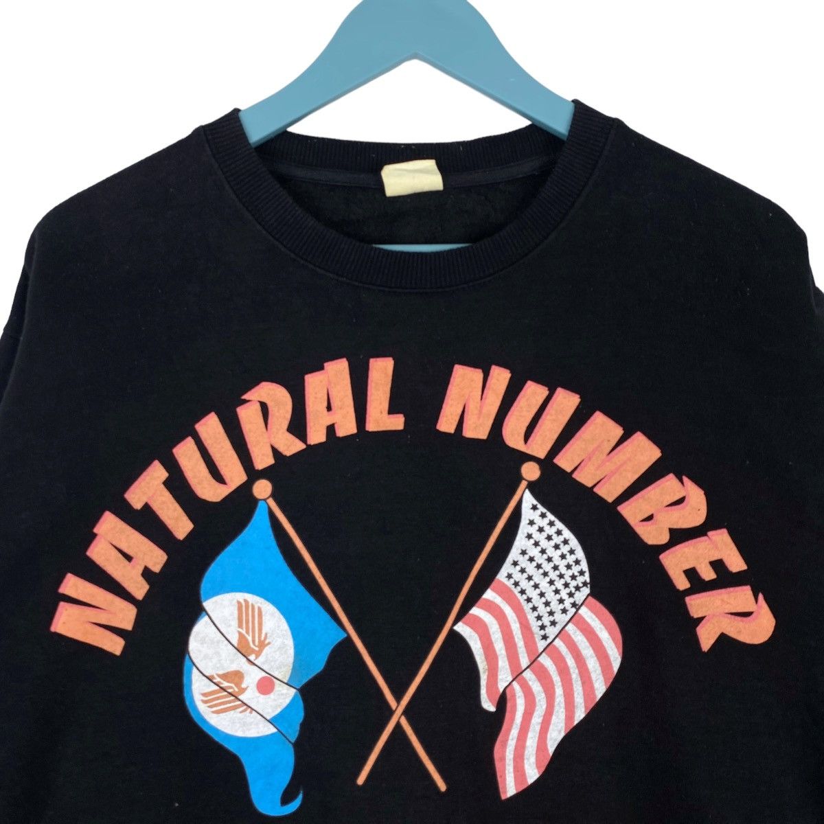 Designer × Vintage Natural Number Spellout Logo Sweatshirt Crewneck Pullover Size US L / EU 52-54 / 3 - 2 Thumbnail