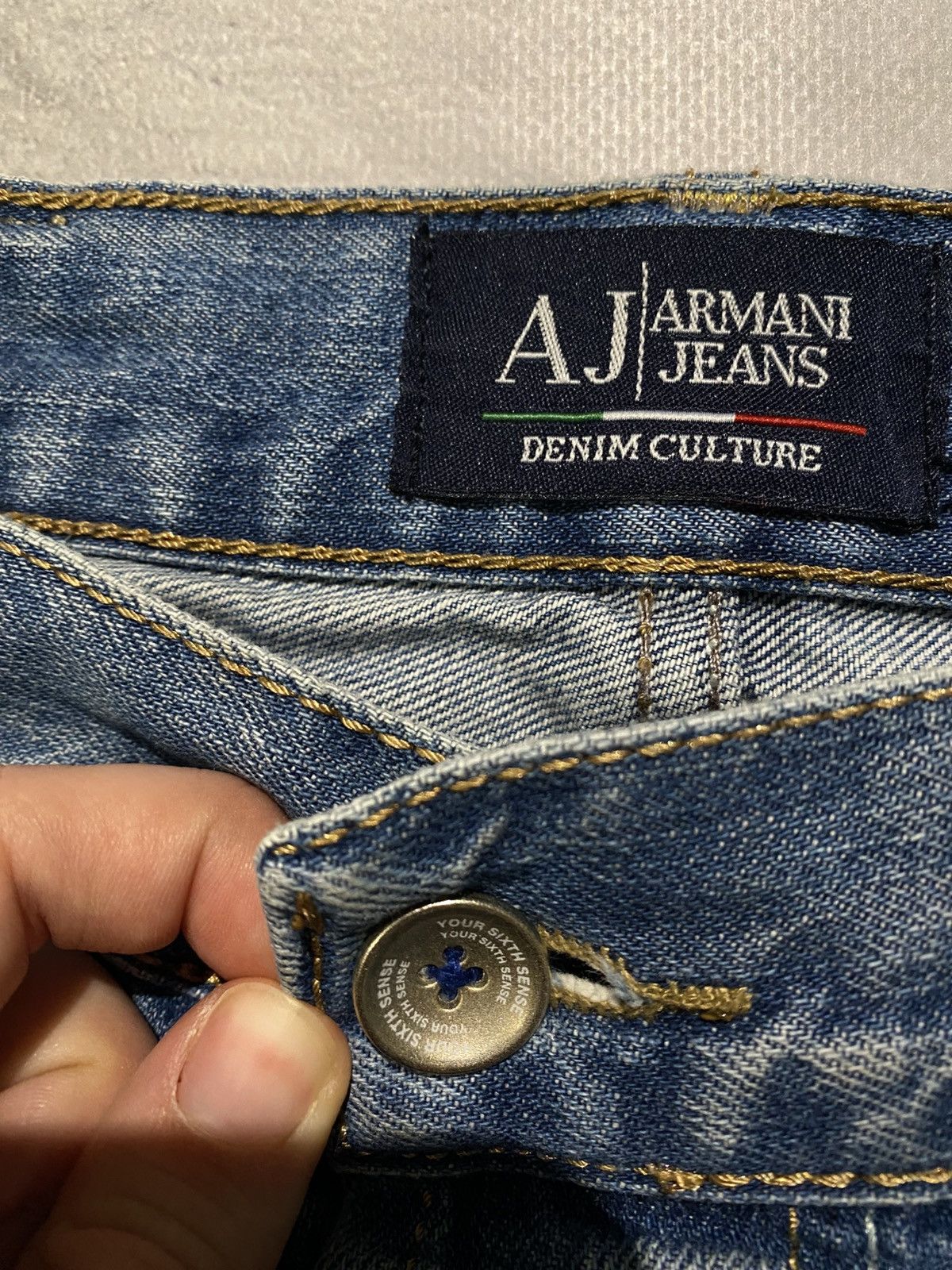 Armani RARE Distressed Armani Jean /Washed Vintage Size US 38 / EU 54 - 7 Thumbnail