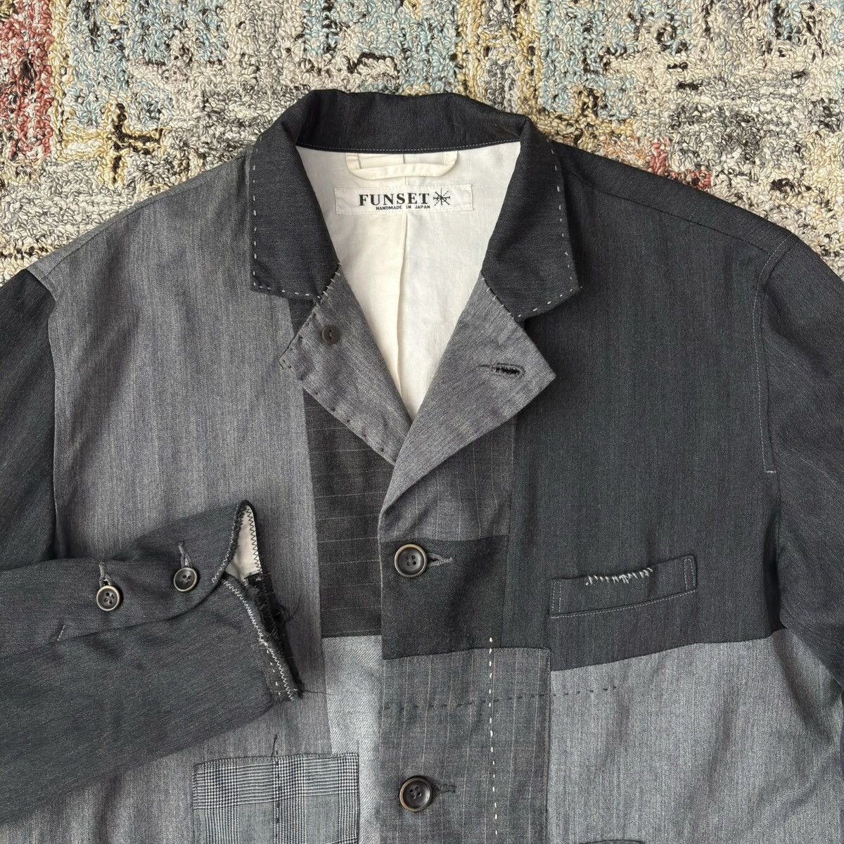 Kapital Funset of Art Patchwork Sashiko Blazer boro 1st jacket Japan Size US L / EU 52-54 / 3 - 2 Thumbnail