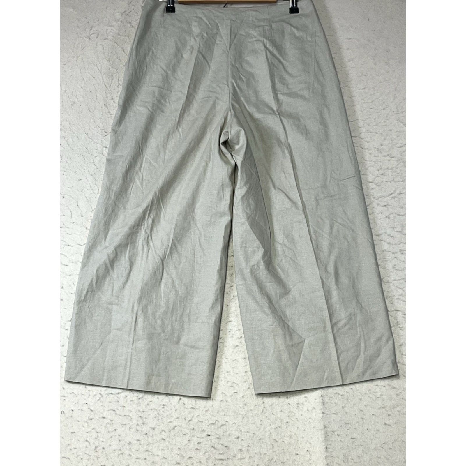 Vince Vince Wide-Leg Cropped Linen Blend Pants Beige Size 6 Women Regular Pockets Comfort Size 28" / US 6 / IT 42 - 2 Thumbnail