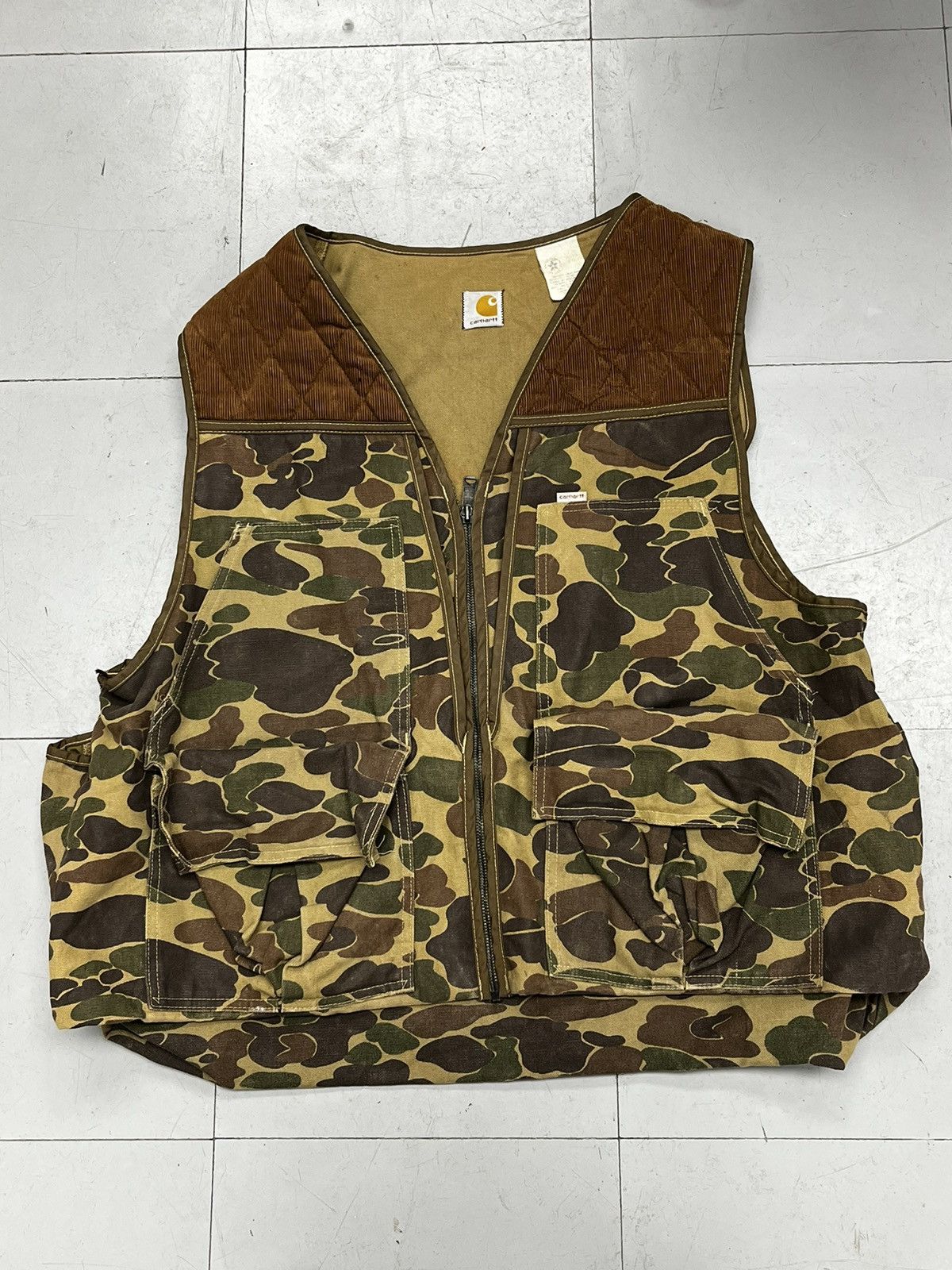 Image of Carhartt x Vintage Carhart Duck Camo Vest, Men's (Size 2XL)