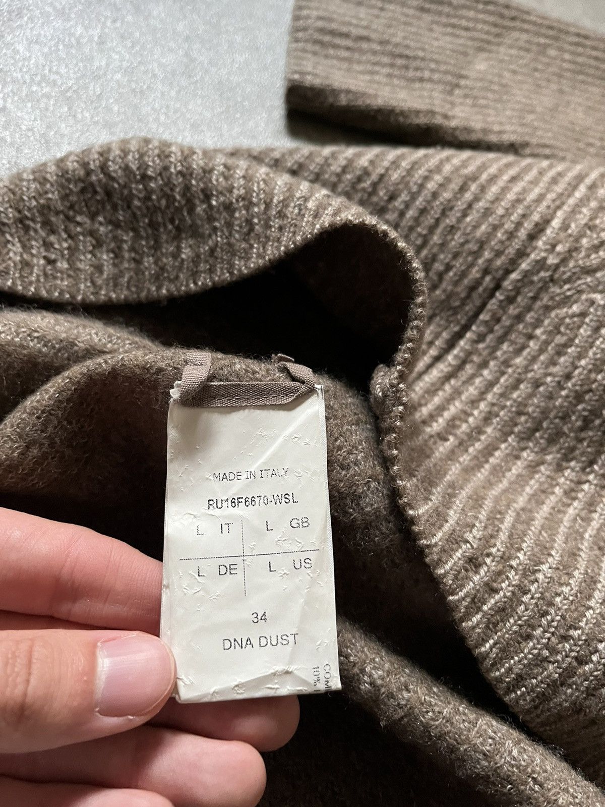 Rick Owens Rick Owens Mastodon FW16 wool cashmere brown sweater Size US L / EU 52-54 / 3 - 11 Thumbnail