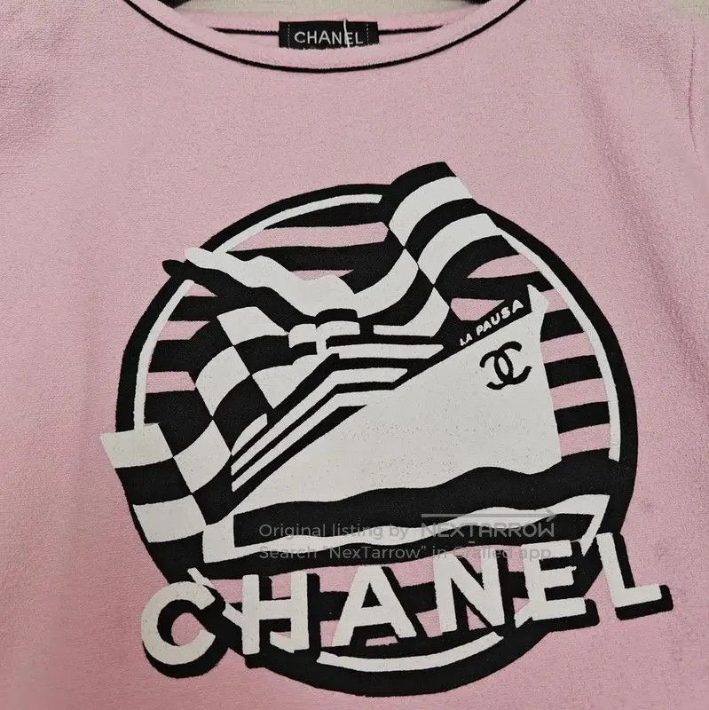 Chanel Chanel Pink Cotton Logo T-Shirt for Summer . Size S / US 4 / IT 40 - 4 Thumbnail