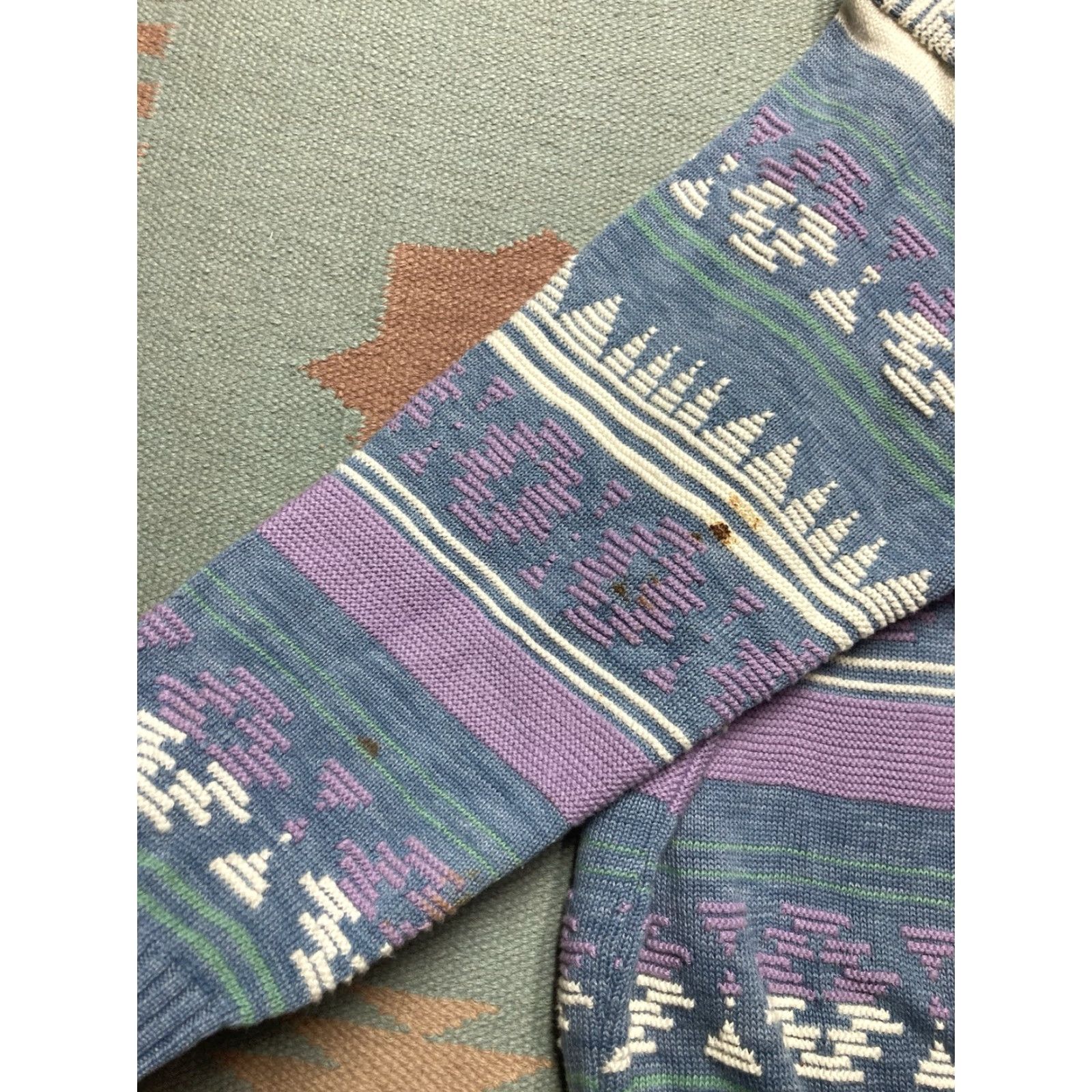 Ralph Lauren VINTAGE Ralph Lauren Knit Sweater Men Chaps Cotton Pastel Aztec Fairy Kei Medium Shirt Size US M / EU 48-50 / 2 - 4 Thumbnail