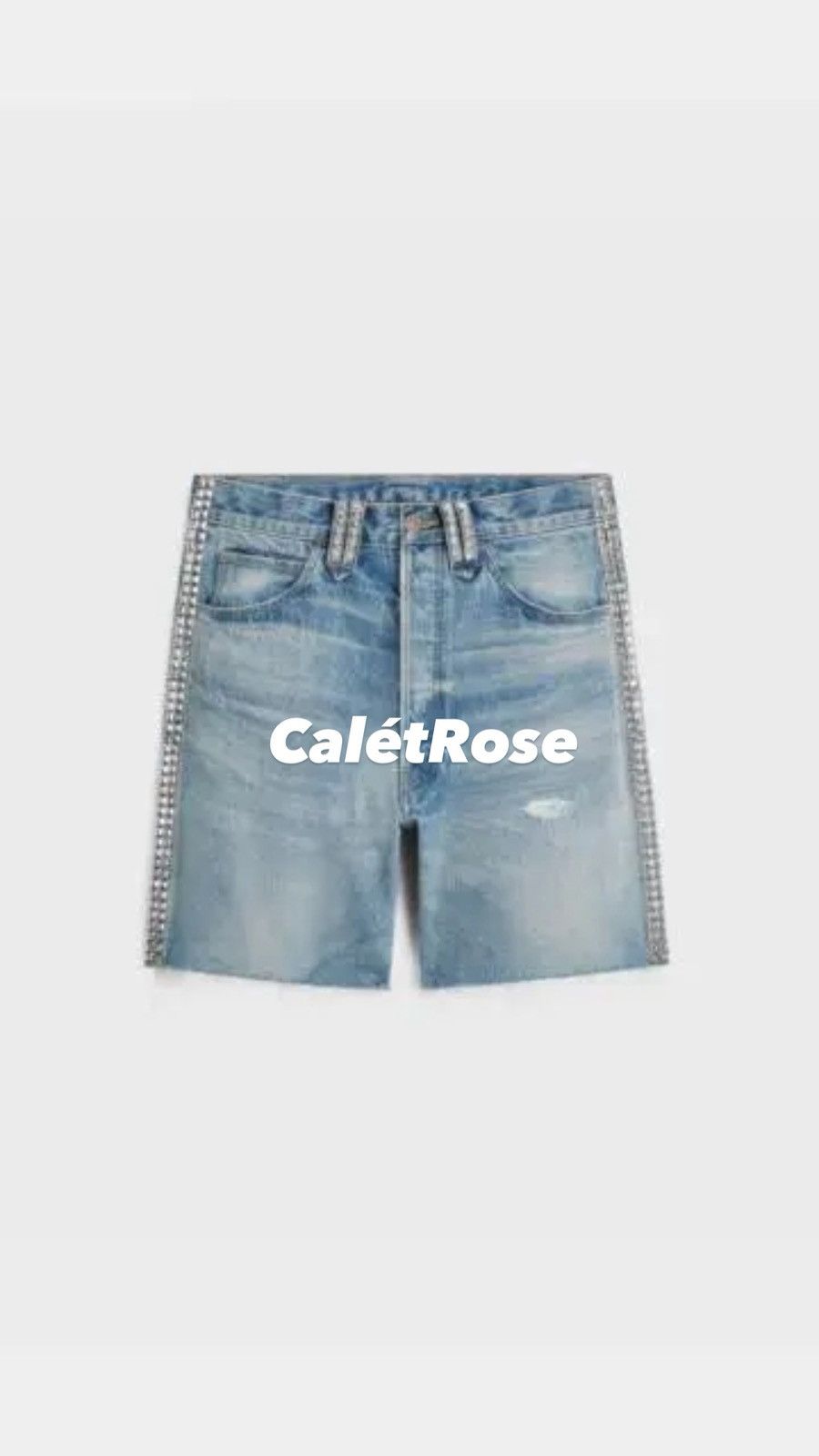 Celine SS24 Celine studded Zuma wash raw hem jean shorts Hedi 30 31 Size US 30 / EU 46 - 2 Thumbnail