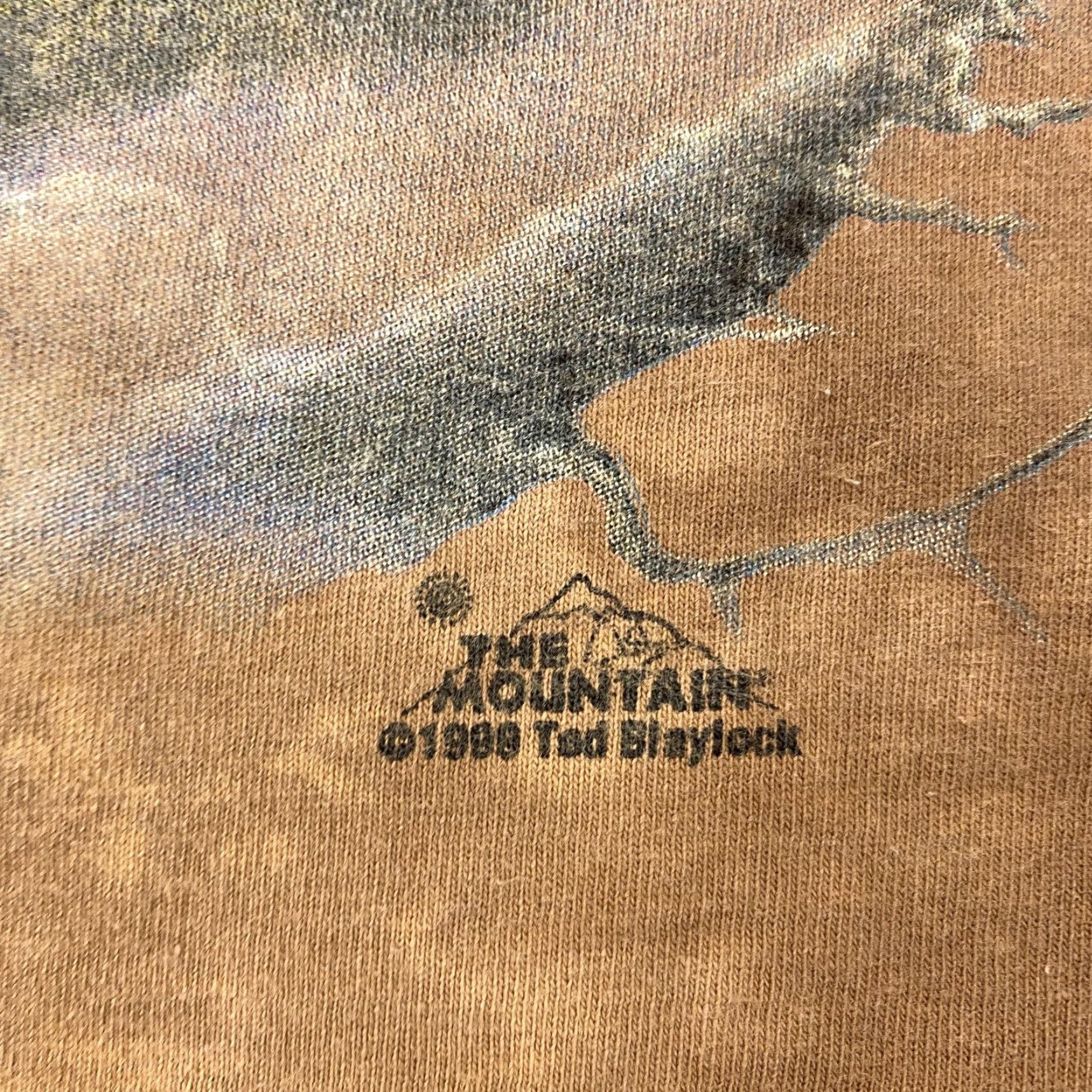 The Mountain VINTAGE The Mountain Shirt Mens Large Brown Tie Dye Steam Train Locomotive 90s Graphic Crew Neck Cotton T-Shirt Mens Size US L / EU 52-54 / 3 - 3 Thumbnail