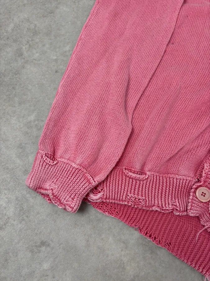 Daniele Alessandrini Daniele Alessandrini Pink Distressed Cardigan Sweater Size US S / EU 44-46 / 1 - 8 Thumbnail