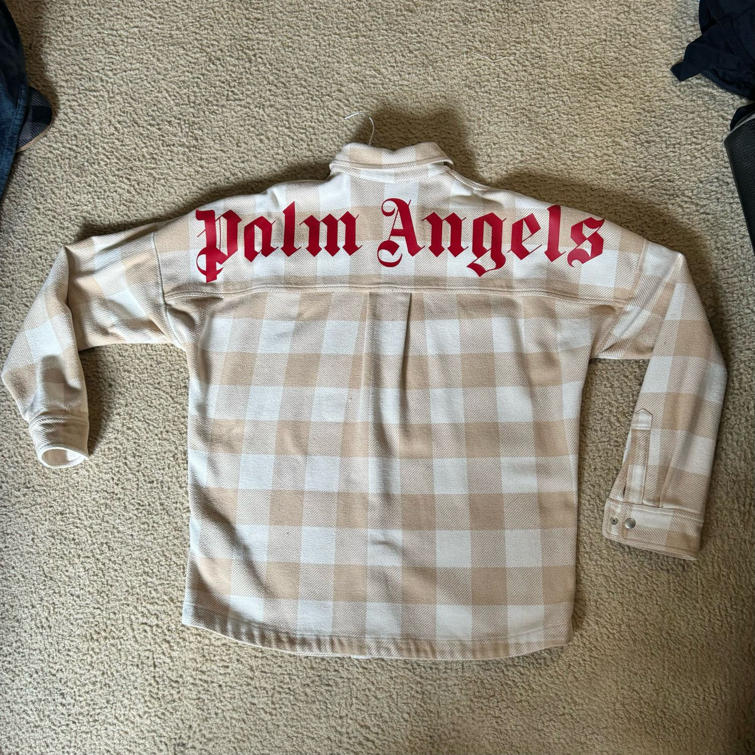 Palm Angels Palm Angels Checked Logo All Over Shirt Jacket Size US M / EU 48-50 / 2 - 2 Thumbnail