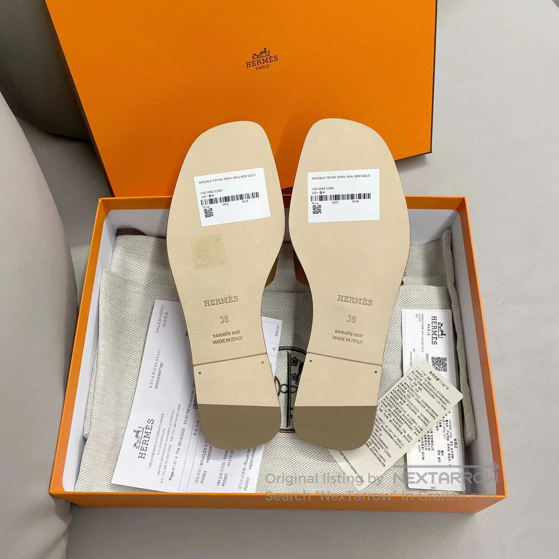 Hermes Hermes Brown Large H Slippers. Size US 6 / IT 36 - 5 Thumbnail