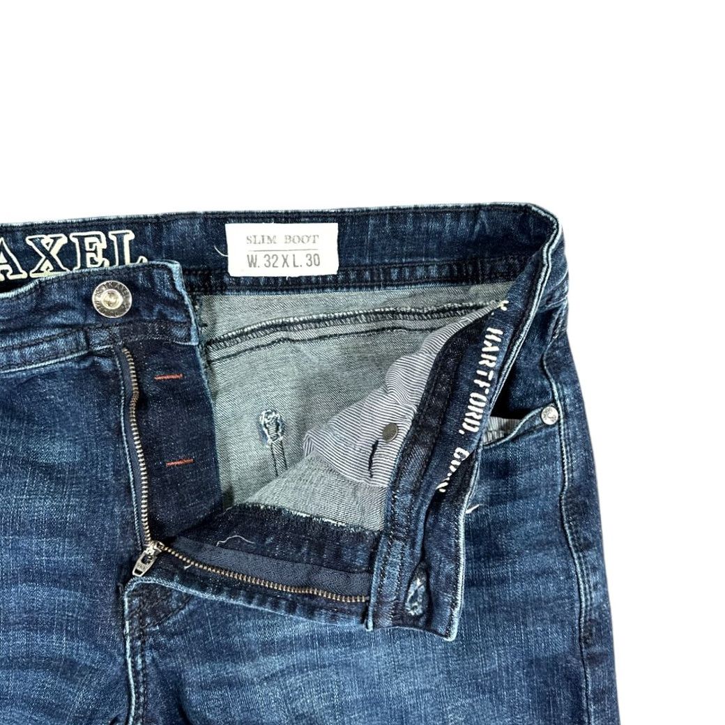 Vintage TK Axel Jeans Slim Bootcut Blue Mens 34x28 Dark Wash Stretch 5-Pocket Denim Logo Tag Vintage: No Size US 34 / EU 50 - 4 Thumbnail
