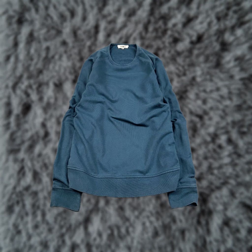 YMC YMC You Must Create Designer Classic Crew Chek Sweatshirt Shirt Men M Blue Cotton Canvas Crew Neck Pullover Designer 90s or Size US M / EU 48-50 / 2 - 1 Thumbnail