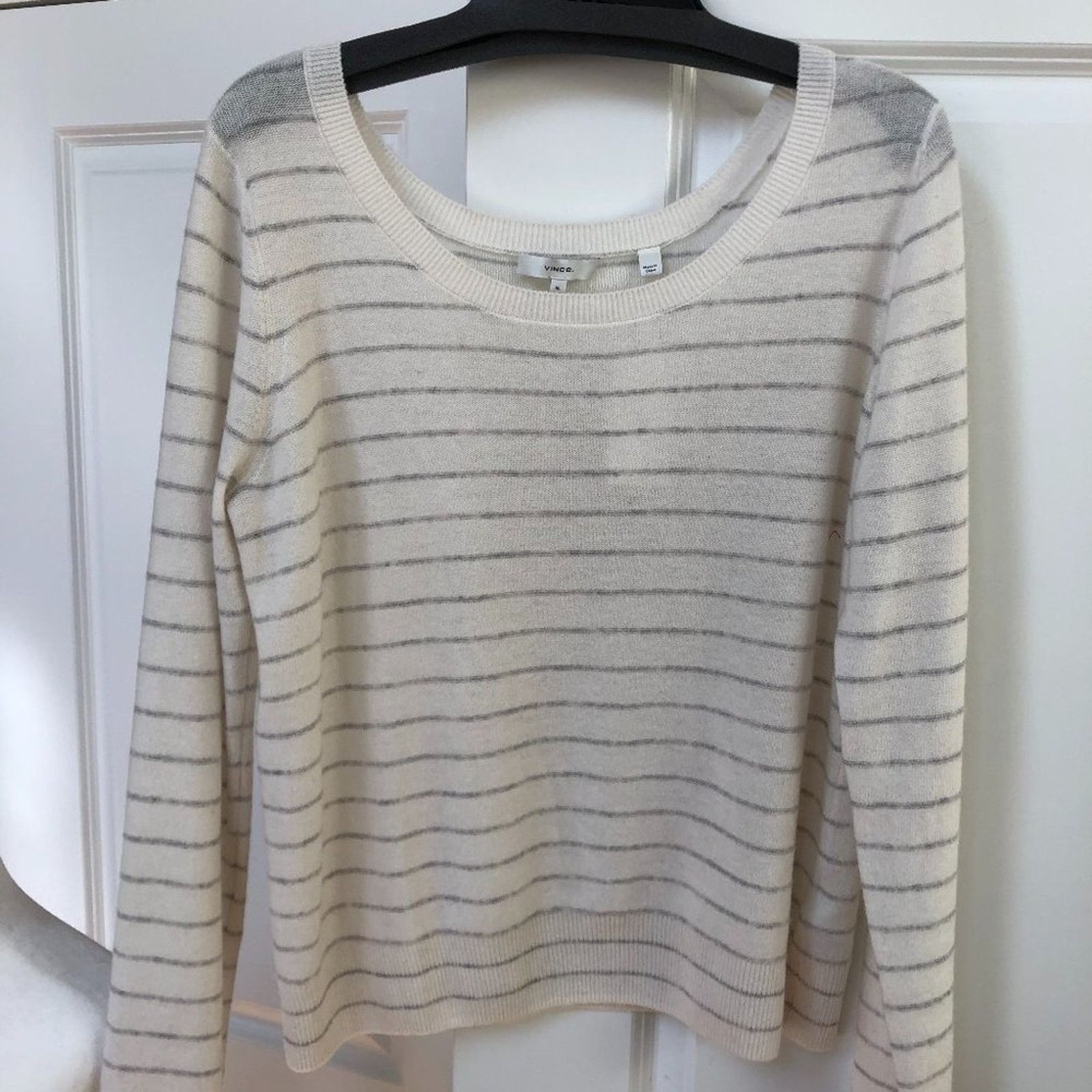 Vince Stripped Scoop Neck Cashmere Sweater from Vince Size XL / US 12-14 / IT 48-50 - 1 Thumbnail