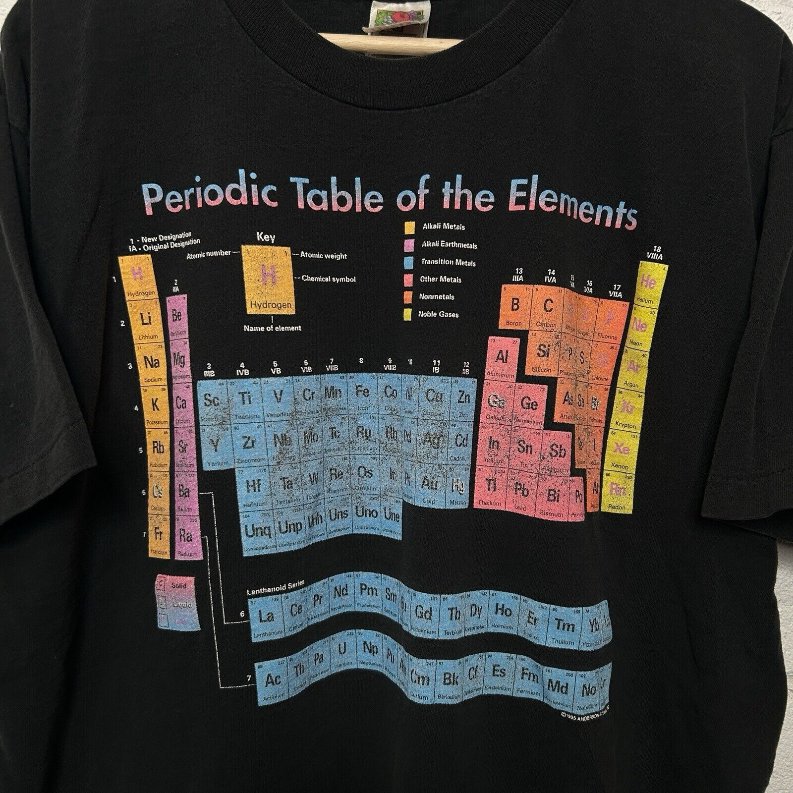 Fruit Of The Loom Vintage 1990s Periodic Table of the Elements Tee Size US XL / EU 56 / 4 - 3 Thumbnail