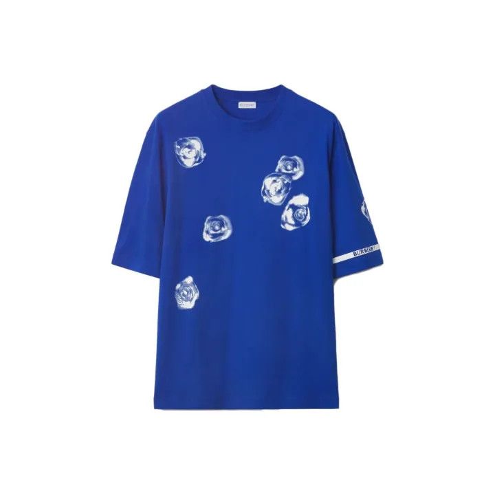 Burberry Burberry Floral Print Blue Short Sleeve T-Shirt Size US L / EU 52-54 / 3 - 1 Thumbnail