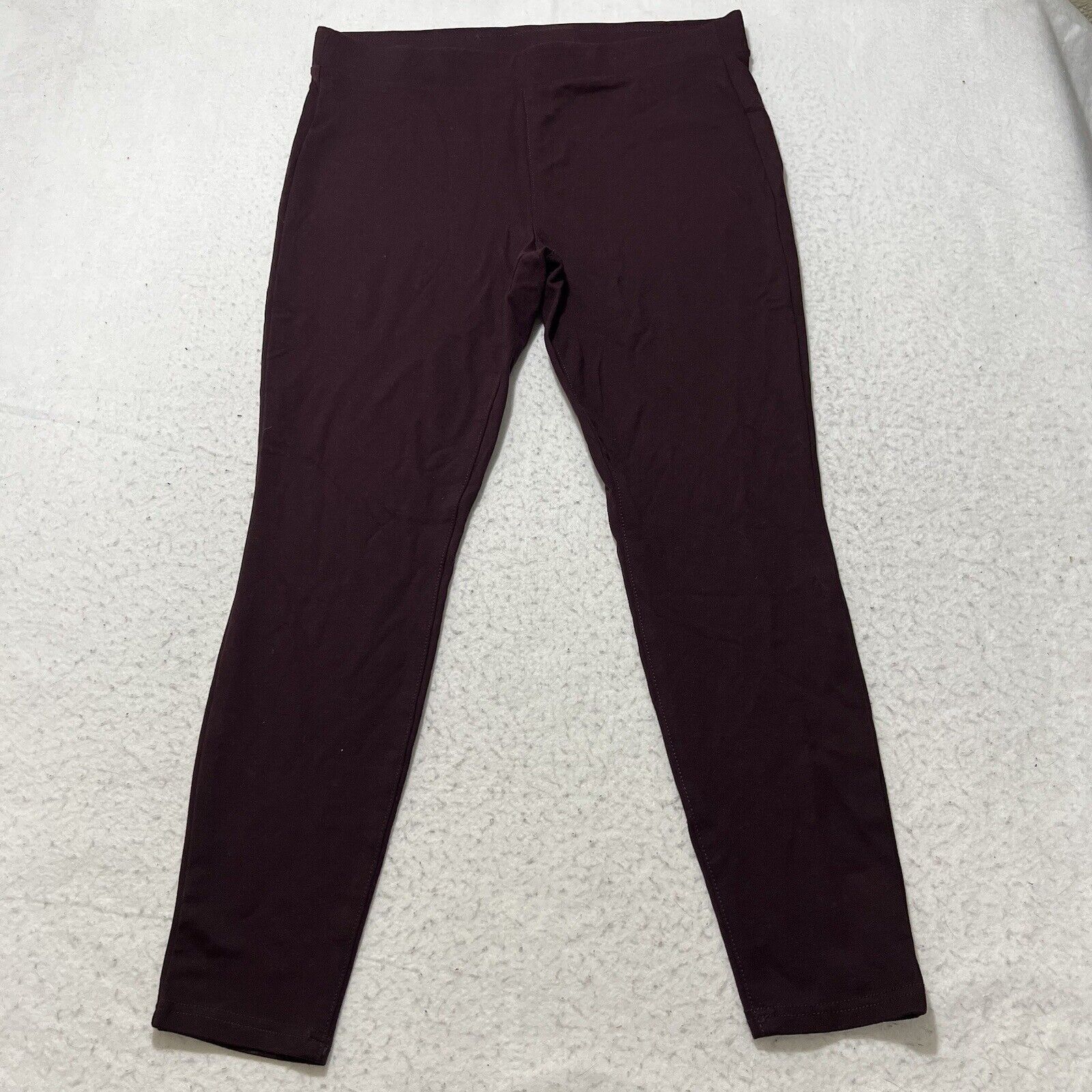Ambrosi Studio a.n.a Large Pull On Flat Front Legging Capri Pants Burgundy Size 34" / US 12 / IT 48 - 1 Thumbnail