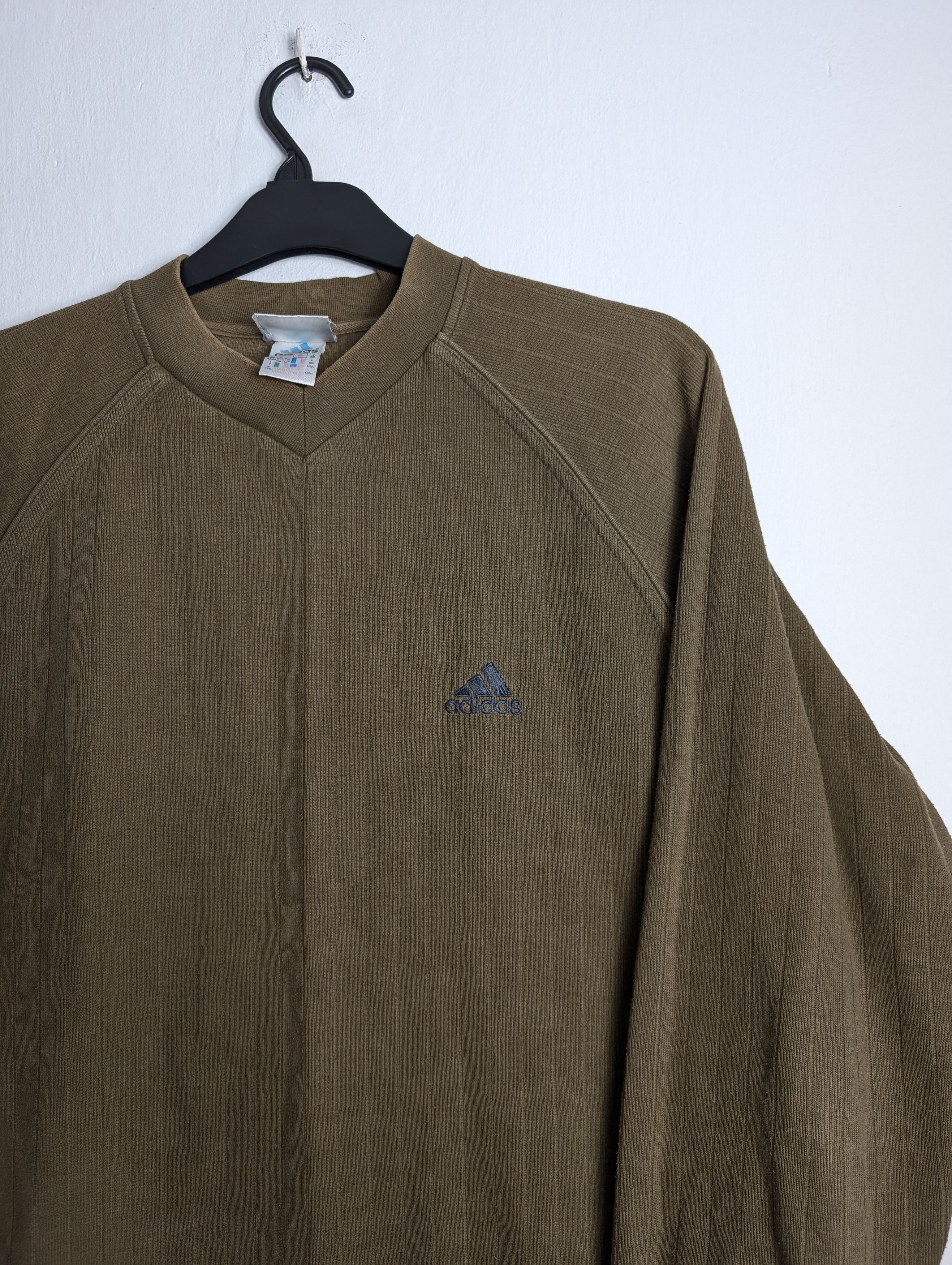 Adidas × Vintage Vintage 90's Adidas Boxy Sweatshirt Khaki Brown y2k Size US L / EU 52-54 / 3 - 2 Thumbnail