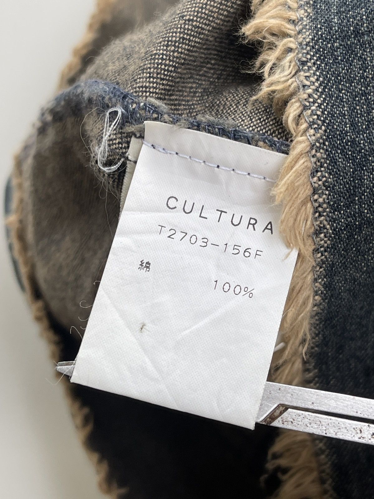Vintage Cultura Frayed Hem Cuff Italian Denim Jacket Size S / US 4 / IT 40 - 9 Thumbnail
