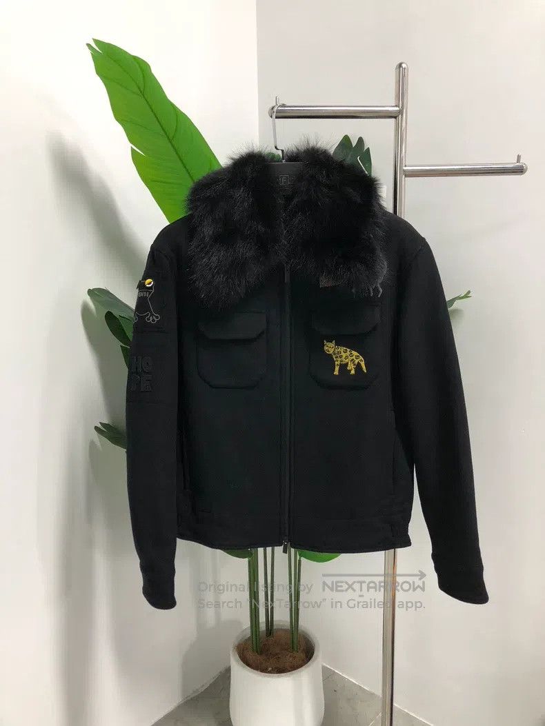 Fendi Fendi Fur Collar Mini Beast Jacket - Black, Fur and Leathe Size US M / EU 48-50 / 2 - 1 Thumbnail