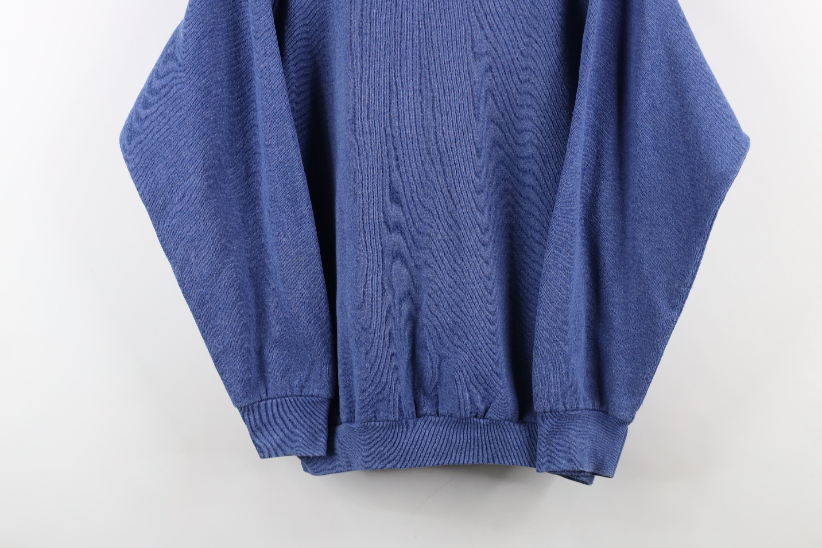 Vintage Vintage 90s Streetwear Crewneck Sweatshirt Heather Blue USA Size US L / EU 52-54 / 3 - 3 Thumbnail