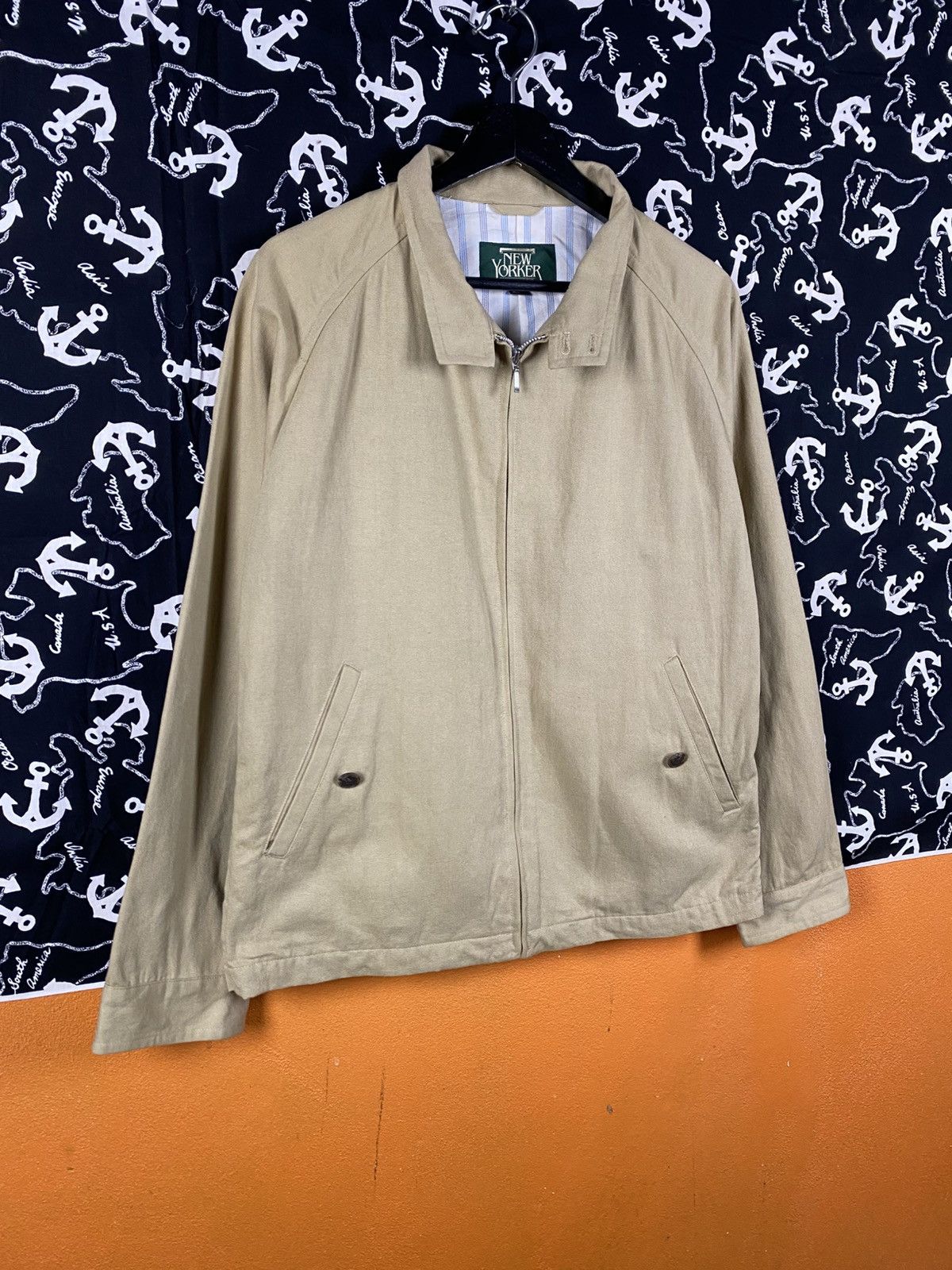 Vintage Vintage New Yorker Beige Zip Jacket – Classic Minimalist Size US M / EU 48-50 / 2 - 6 Thumbnail