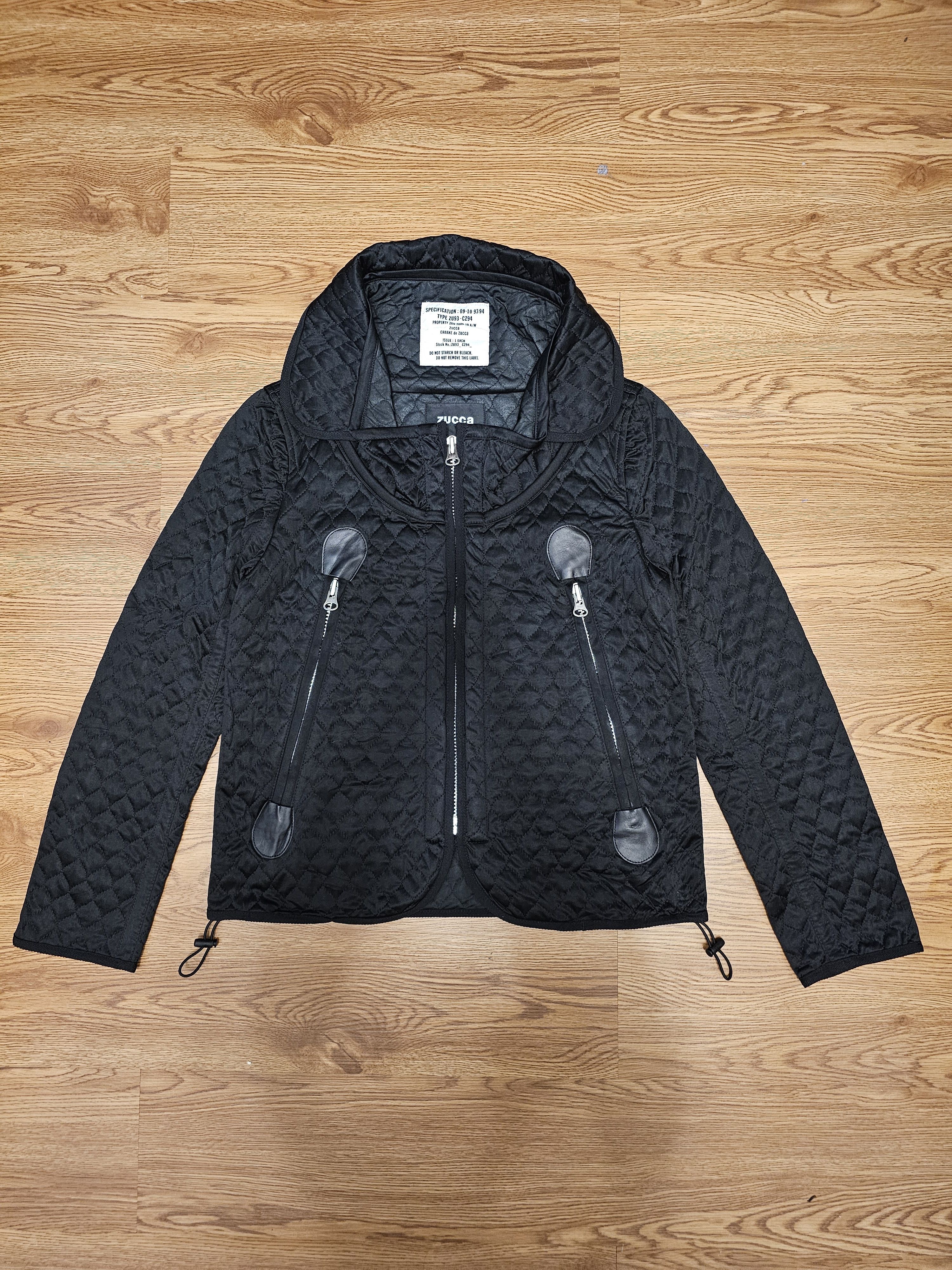 image of Issey Miyake x Zucca Vintage Zucca Cropped Quilted Bomber Jacket in Black, Men's (Size Small)