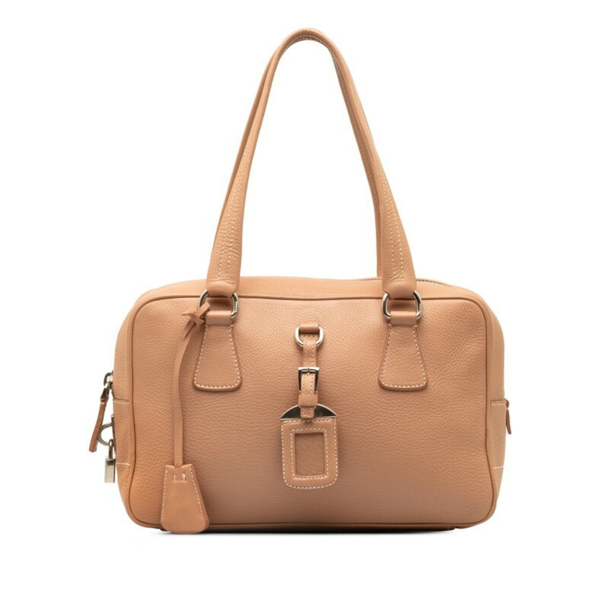 image of Prada Handbag Br2247 Cipria Pink Beige Leather Women's Prada