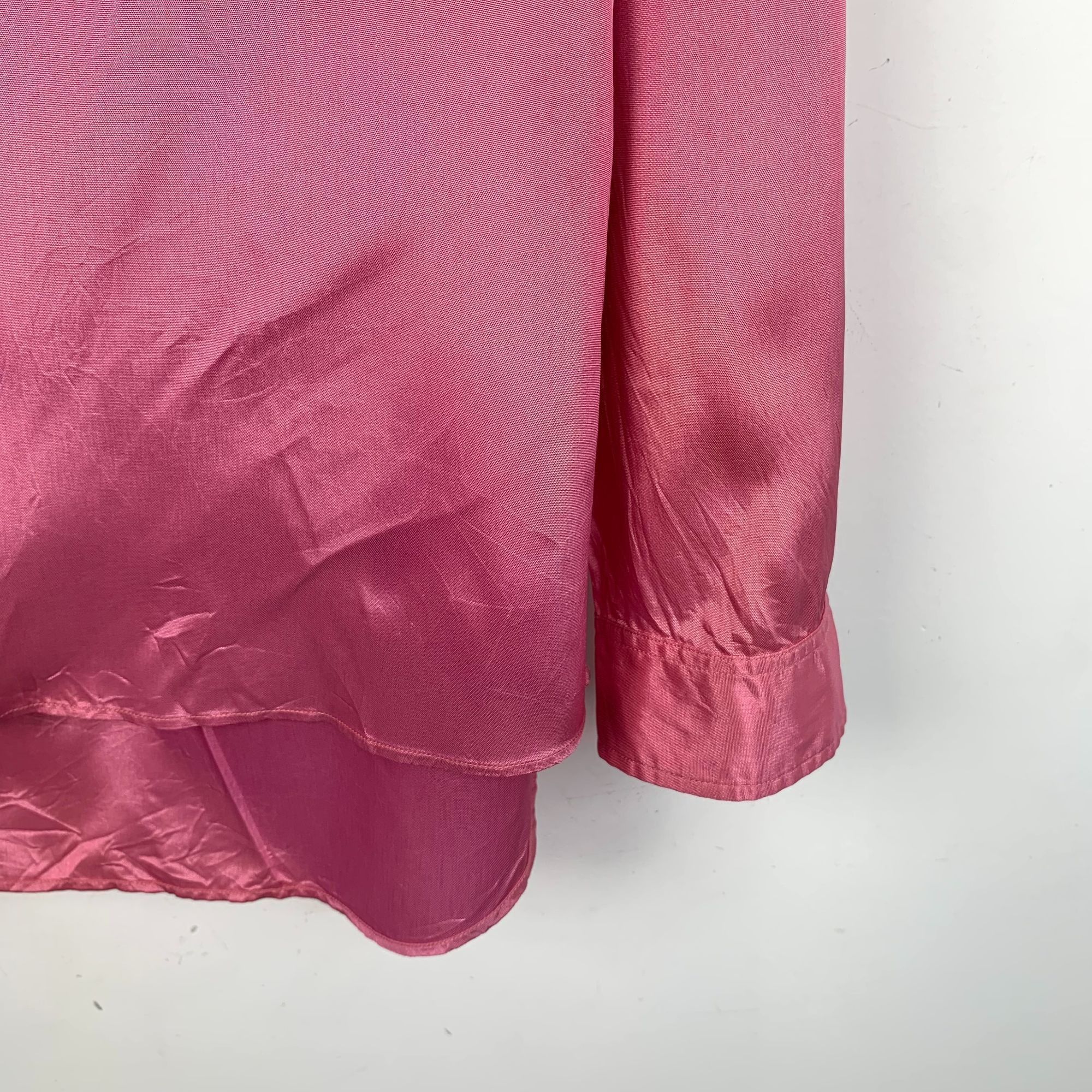 Gucci Gucci Pink Silk Long-Sleeve Button-Up Shirt With Chest Pocke Size L / US 10 / IT 46 - 4 Thumbnail