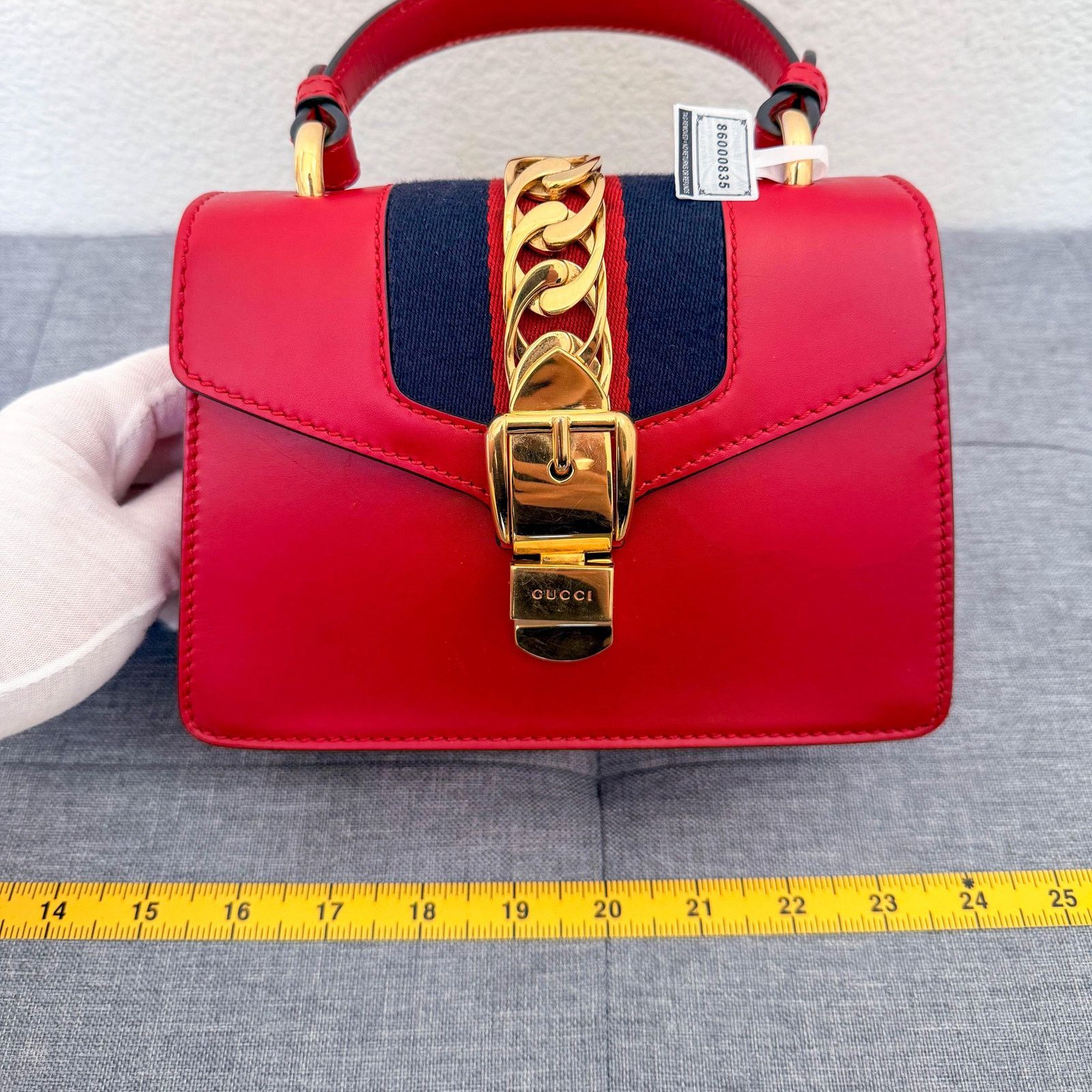 Gucci Authentic Gucci Sylvie Red Leather Small Shoulder Bag Size ONE SIZE - 1 Thumbnail