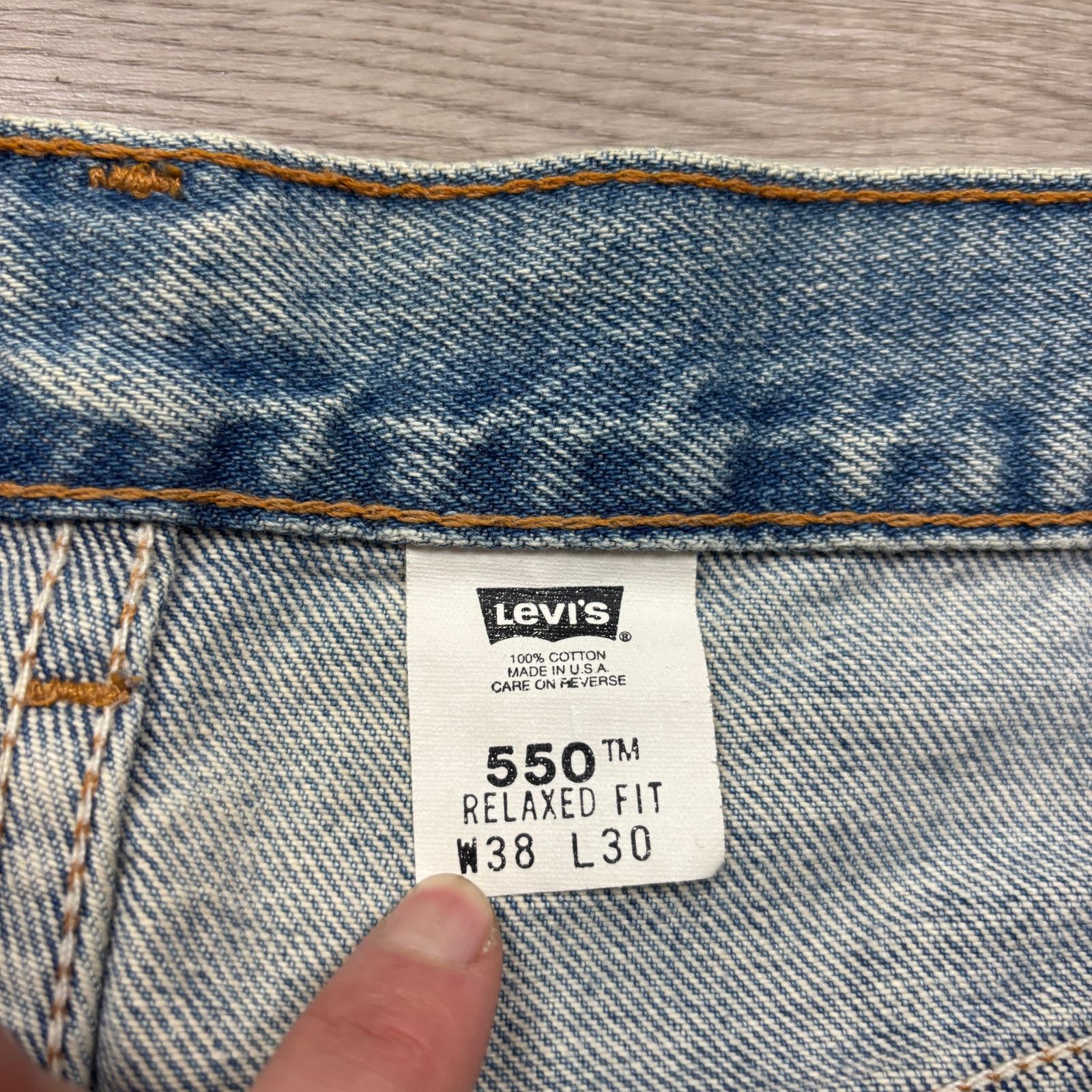 Levi's × Vintage Vintage Levi's 550 Relaxed Fit Jeans 38x30 Made in USA 00s Size US 38 / EU 54 - 4 Thumbnail