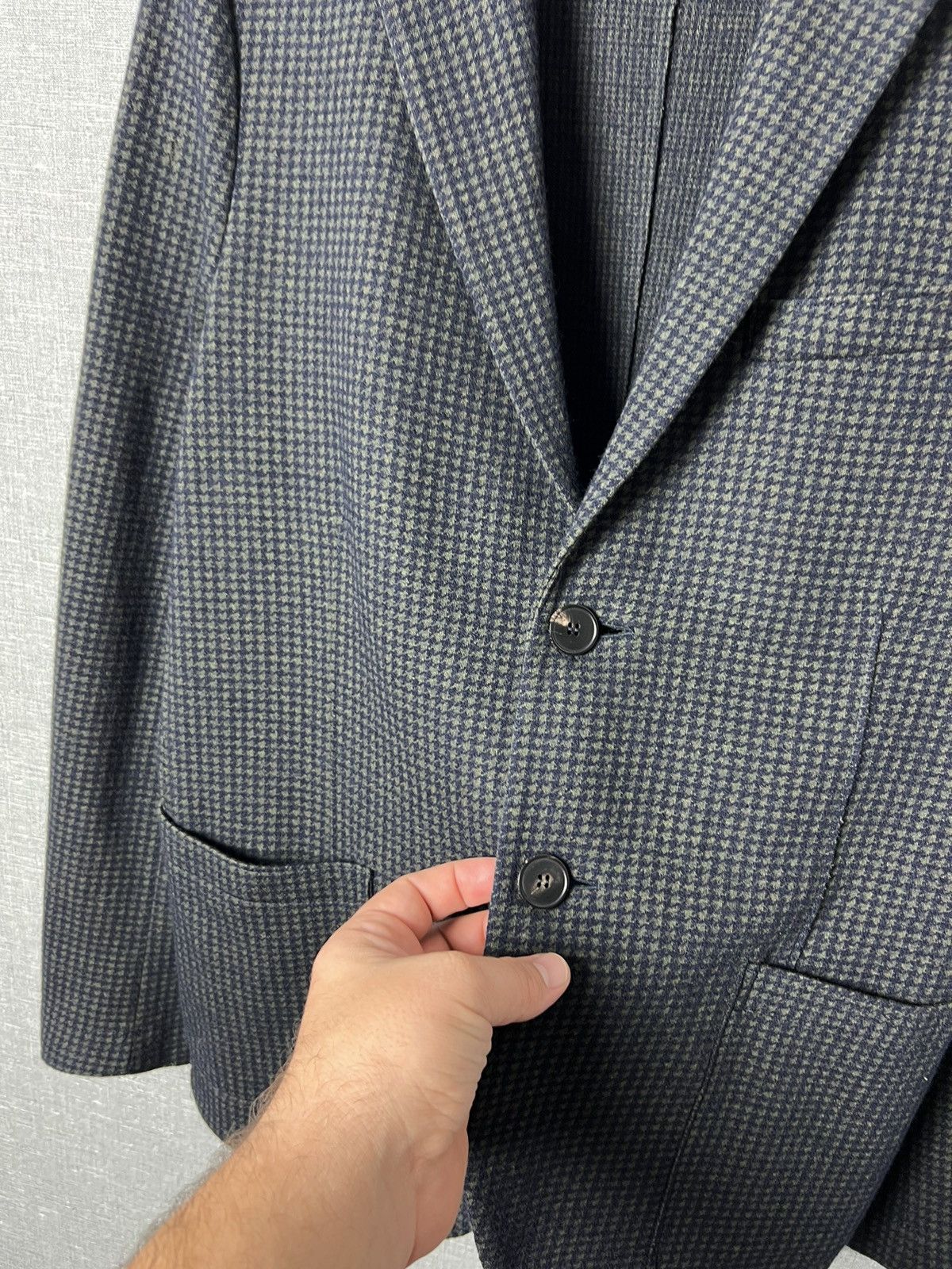 Harris Wharf London Harris Wharf London Moleskin Houndstooth Soft Blazer Jacket Size 38R - 12 Thumbnail