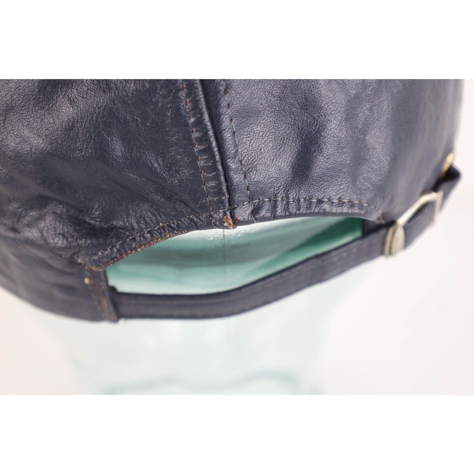 Vintage Vintage 90s Streetwear Distressed Leather Strapback Hat Cap Size ONE SIZE - 5 Thumbnail