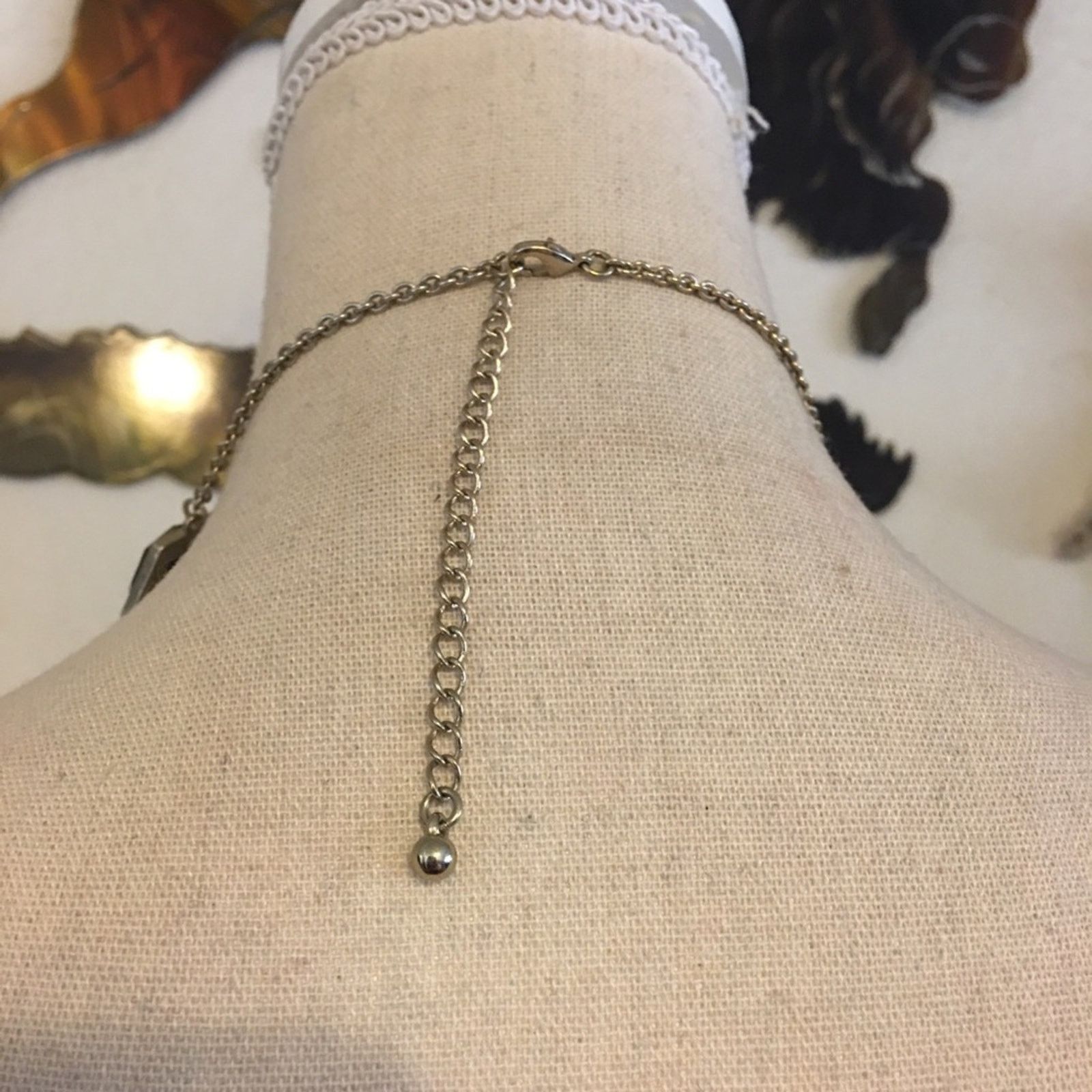 Jewelry Large black geometric faceted stone chandelier necklace Size ONE SIZE - 5 Thumbnail