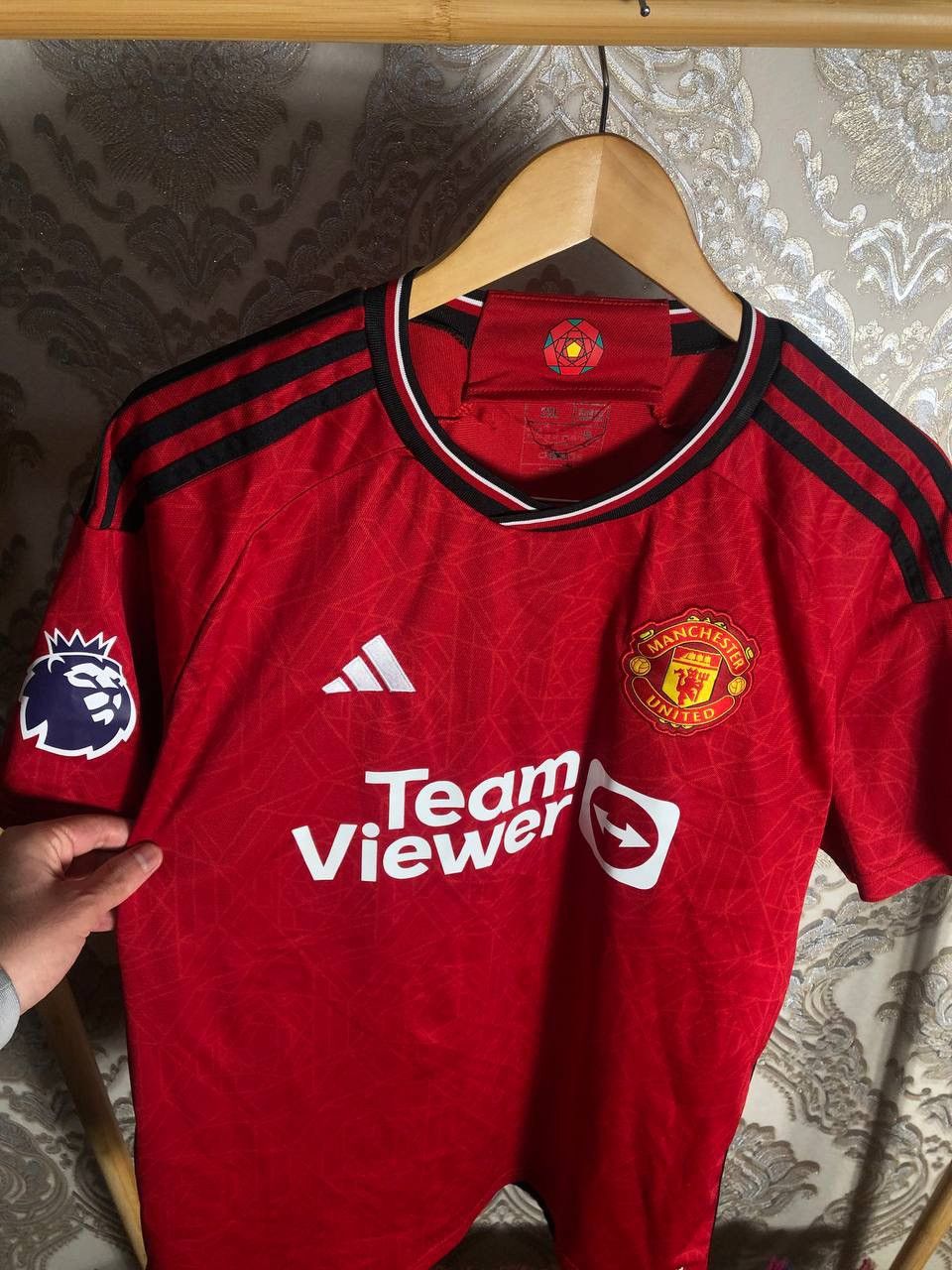 Vintage VERY RARE ADIDAS FC MANCHESTER UNITED ENGLAND SOCCER JERSEY Size US XXL / EU 58 / 5 - 2 Thumbnail