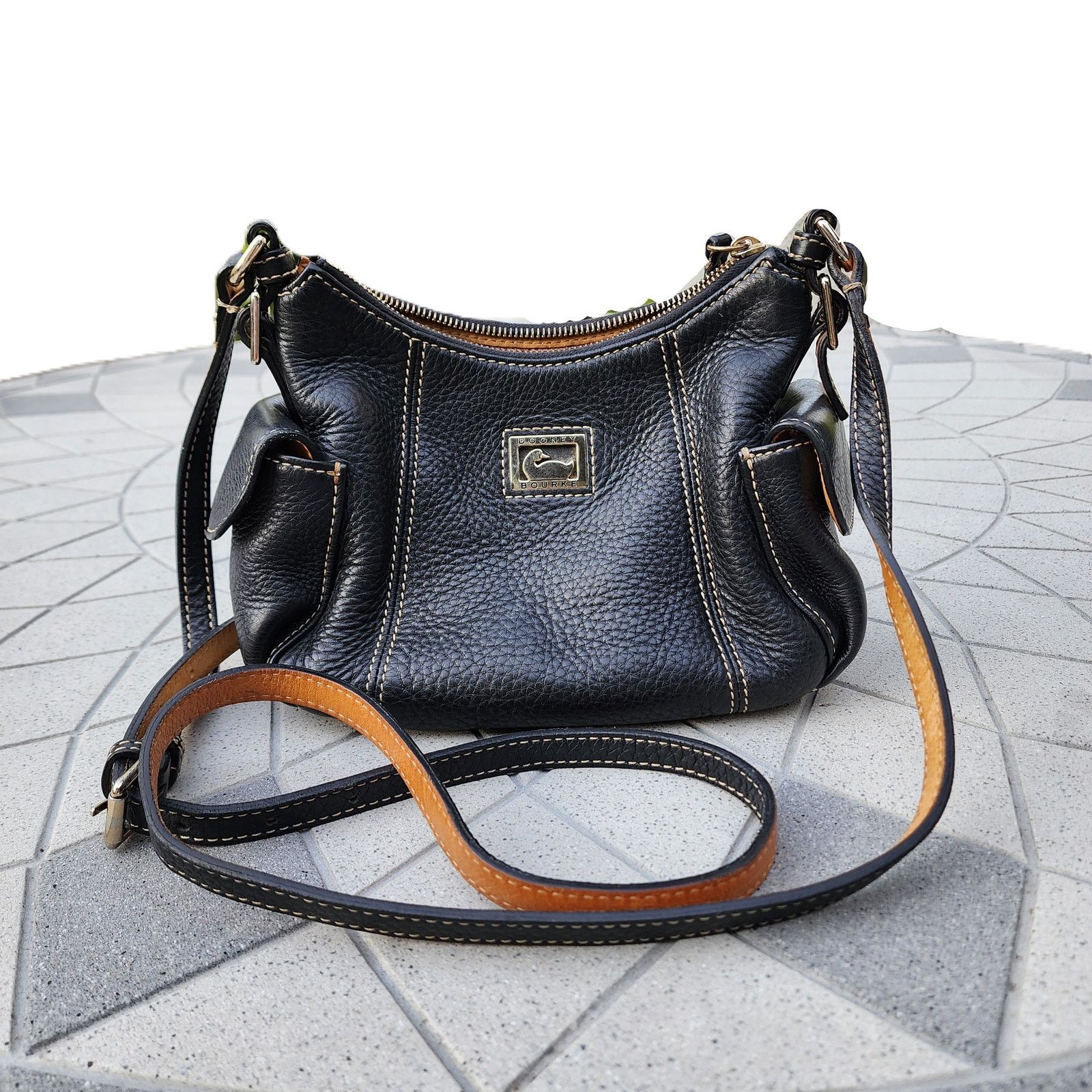 Dooney & Bourke Dooney & Bourke Black Pebbled Leather Hobo Shoulder Bag Size ONE SIZE - 5 Thumbnail