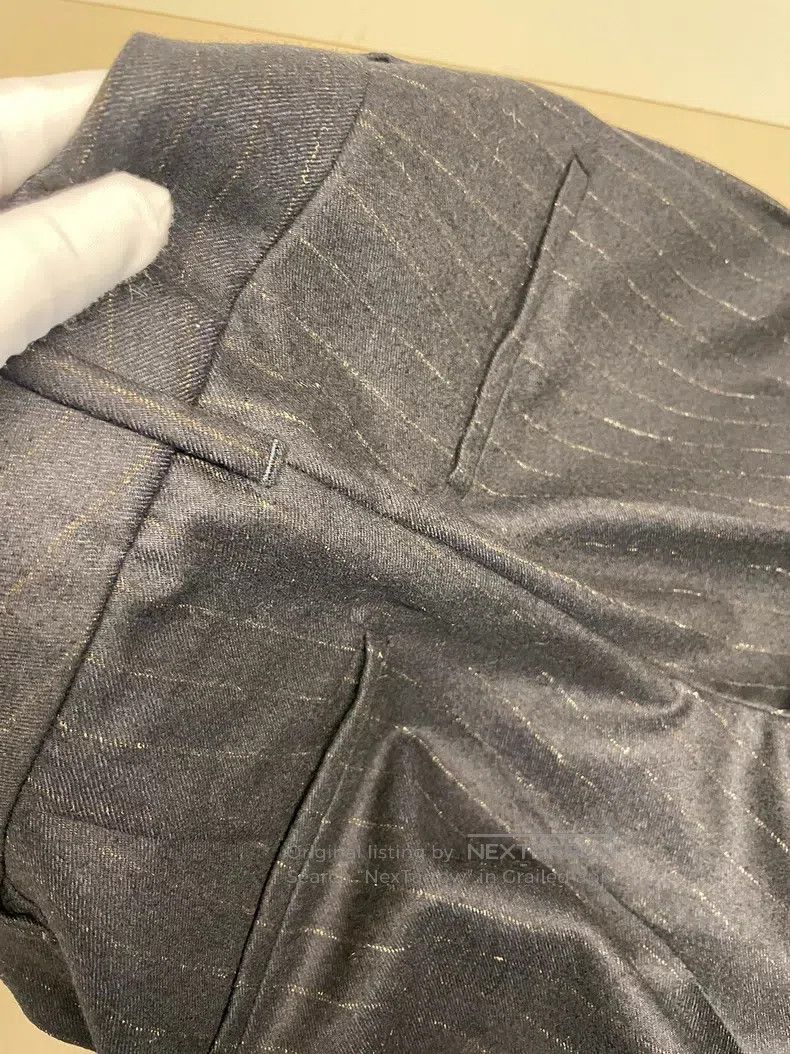 Brunello Cucinelli Brunello Cucinelli Black Gold Thread First Cut Wool Trouse Size 42" / US 20 - 8 Thumbnail