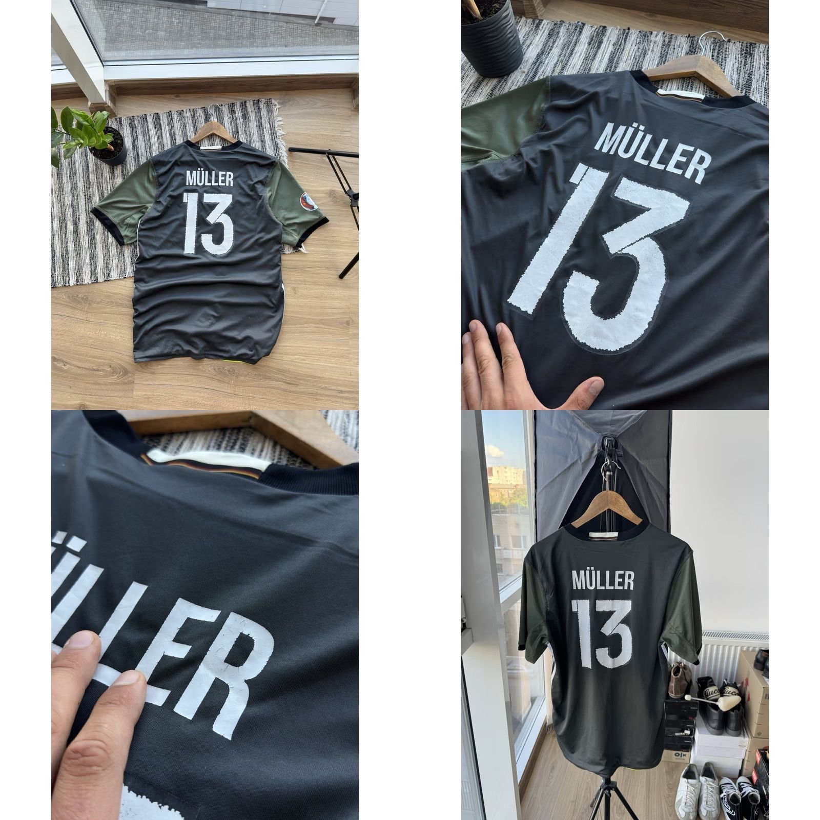 Adidas ADIDAS Germany 2016/17 EURO Away Football Shirt Jersey Thomas Müller L Mens Green Jersey 90s Retro FIFA Fans Size US L / EU 52-54 / 3 - 8 Thumbnail