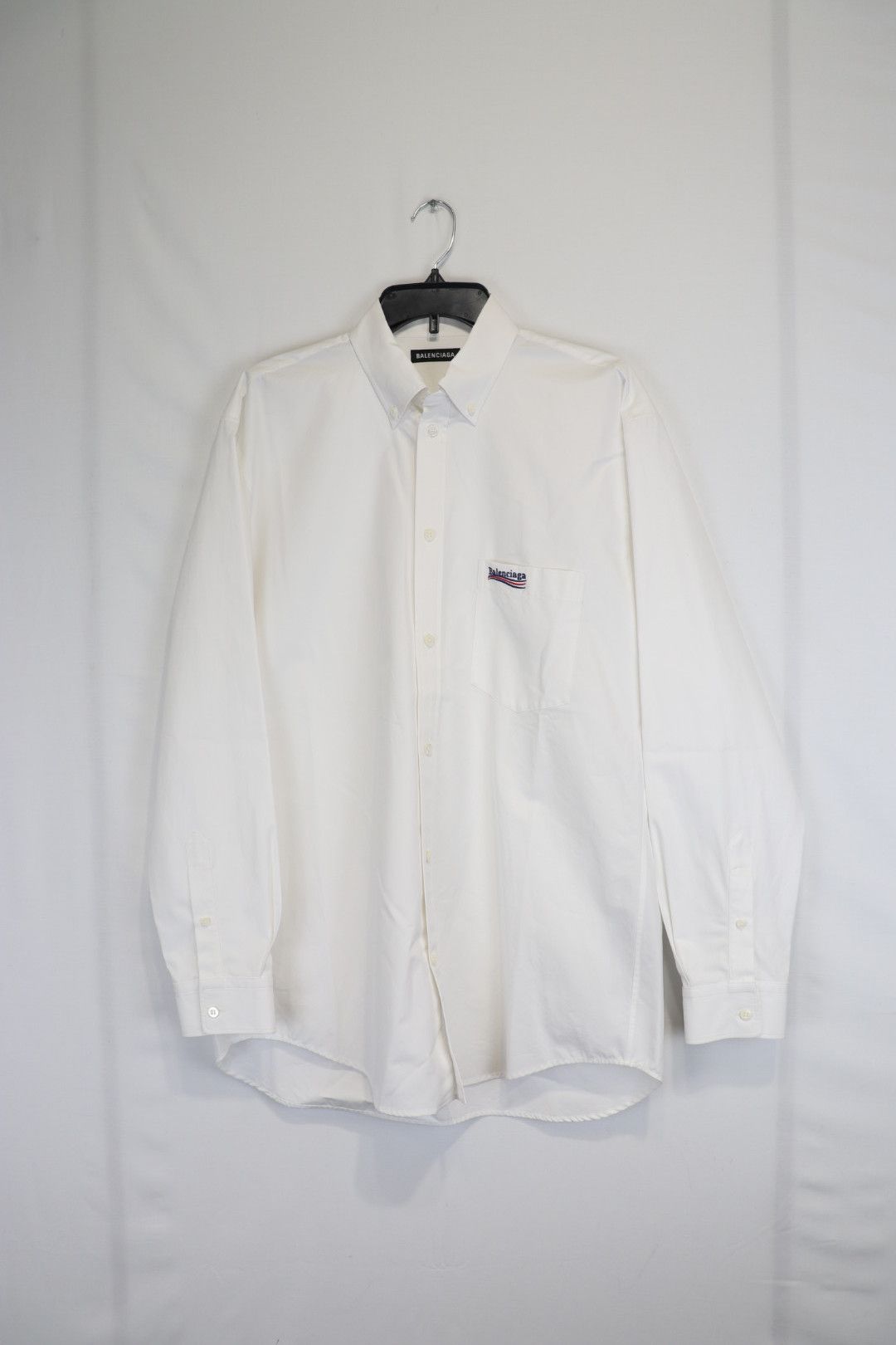 image of Balenciaga O1Rshd1 Button Up Shirt In White, Men's (Size XS)