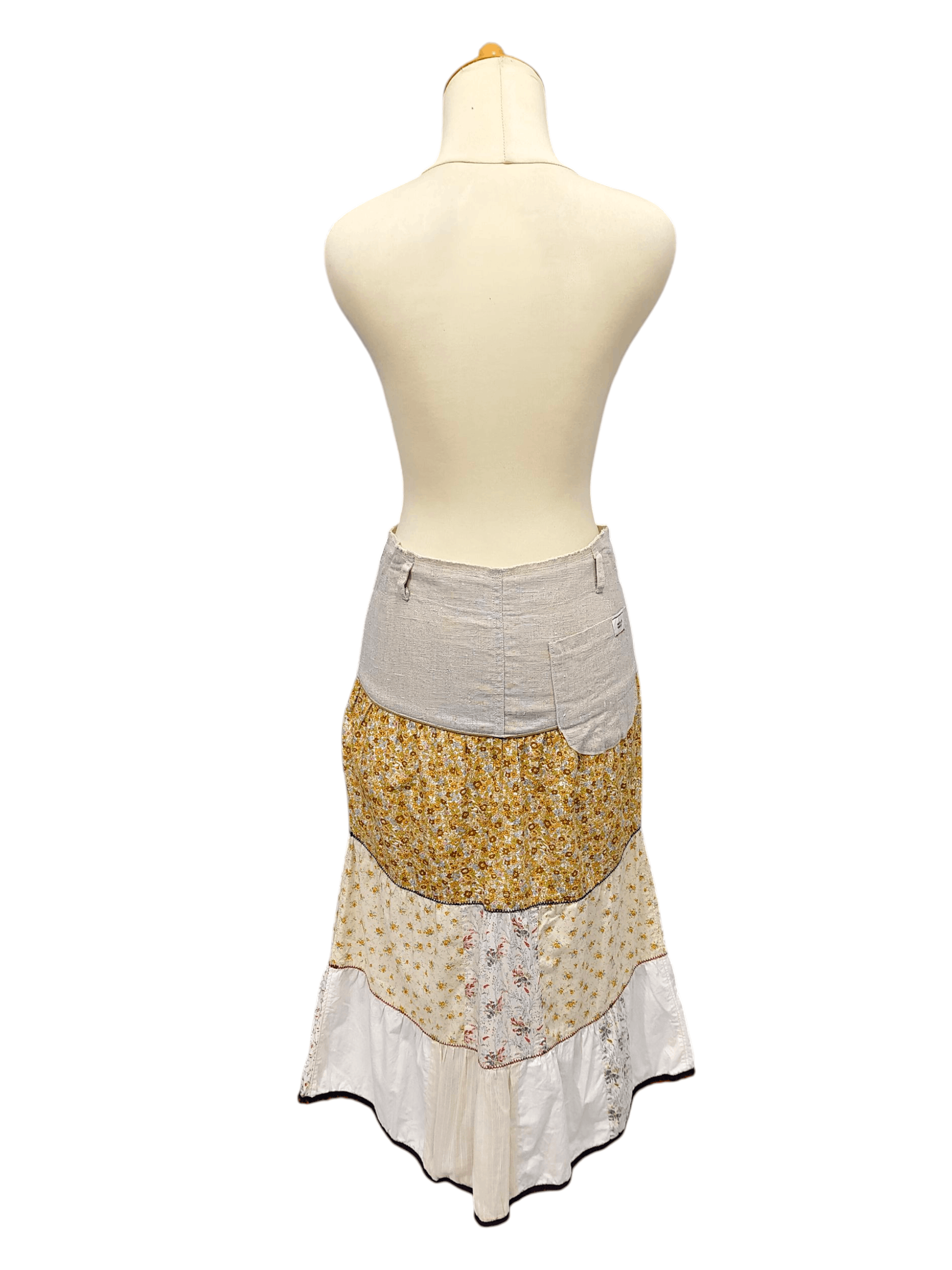 Japanese Brand Wafflist Waffle🇯🇵 Pacthwork Hippie Bohemian Skirt Size 30" / US 8 / IT 44 - 3 Thumbnail
